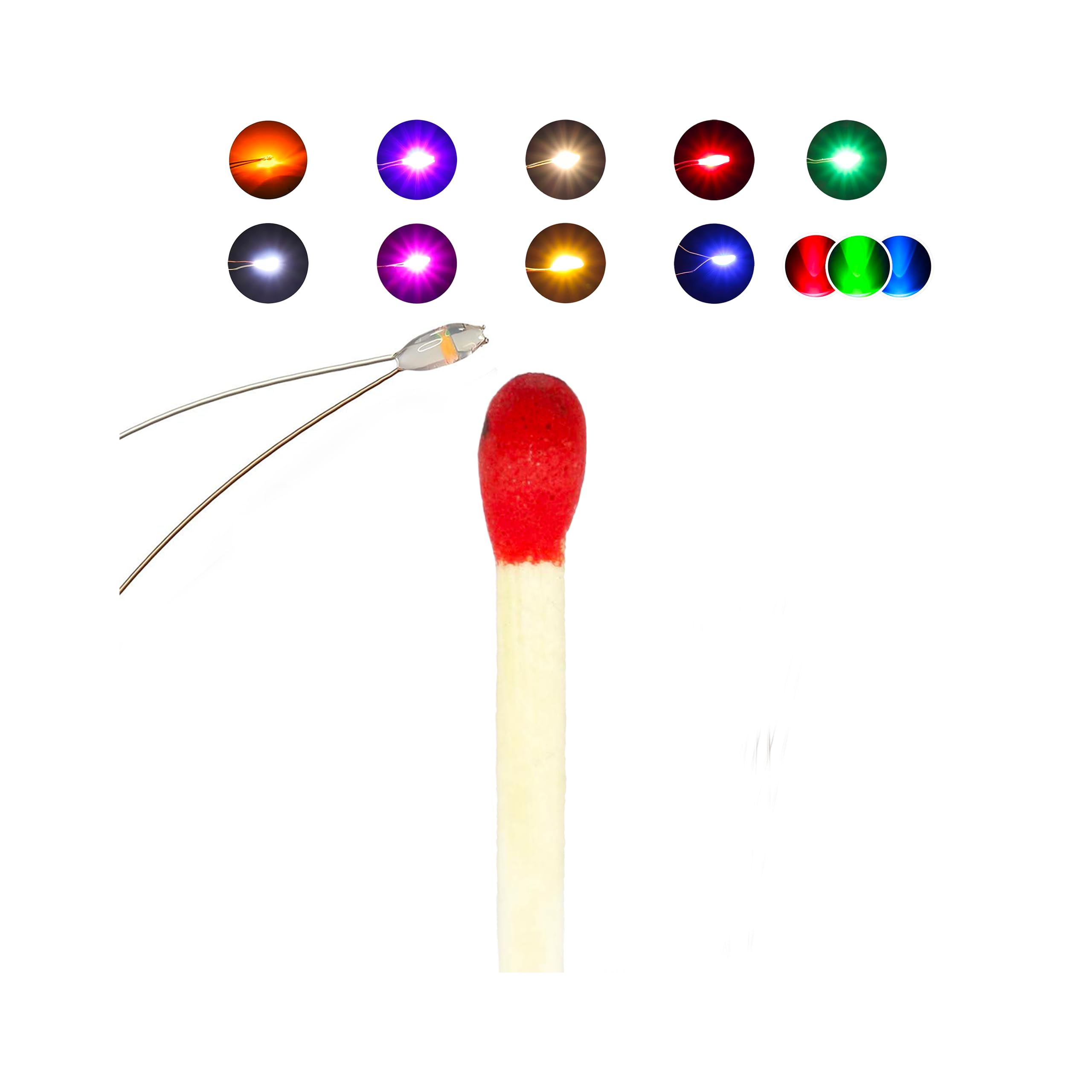 20 Pcs Micro LED, Tiny Led Lights for Crafts, Warm White Mini LED, SMD led 0603, Soldered Micro Litz Wired Leads, Multi-Resistor