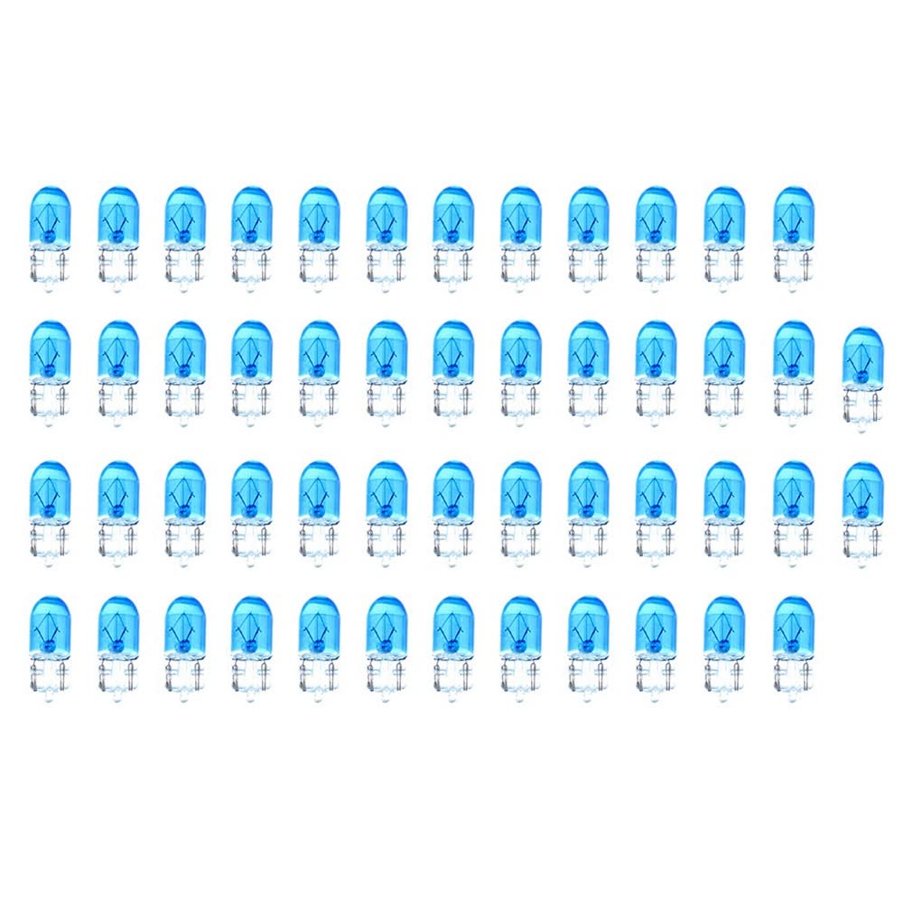 Cciyu T10 168 194 W5W Halogen Light Bulb Instrument Cluster Gauge Dash Lamp (50Pack Blue)