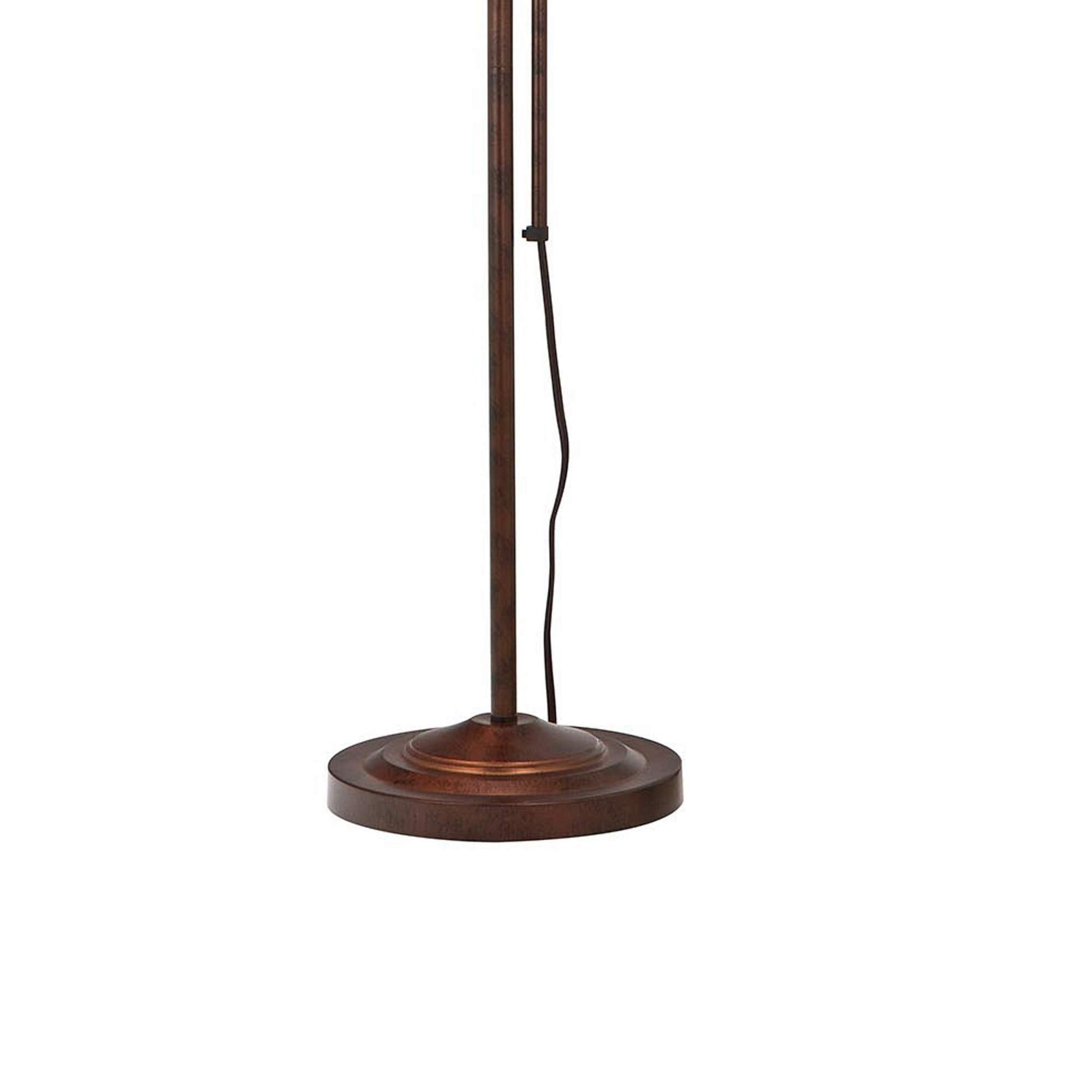 Benzara Metal Rectangular Floor Lamp, Adjustable Pole, Bronze, Model BM225082