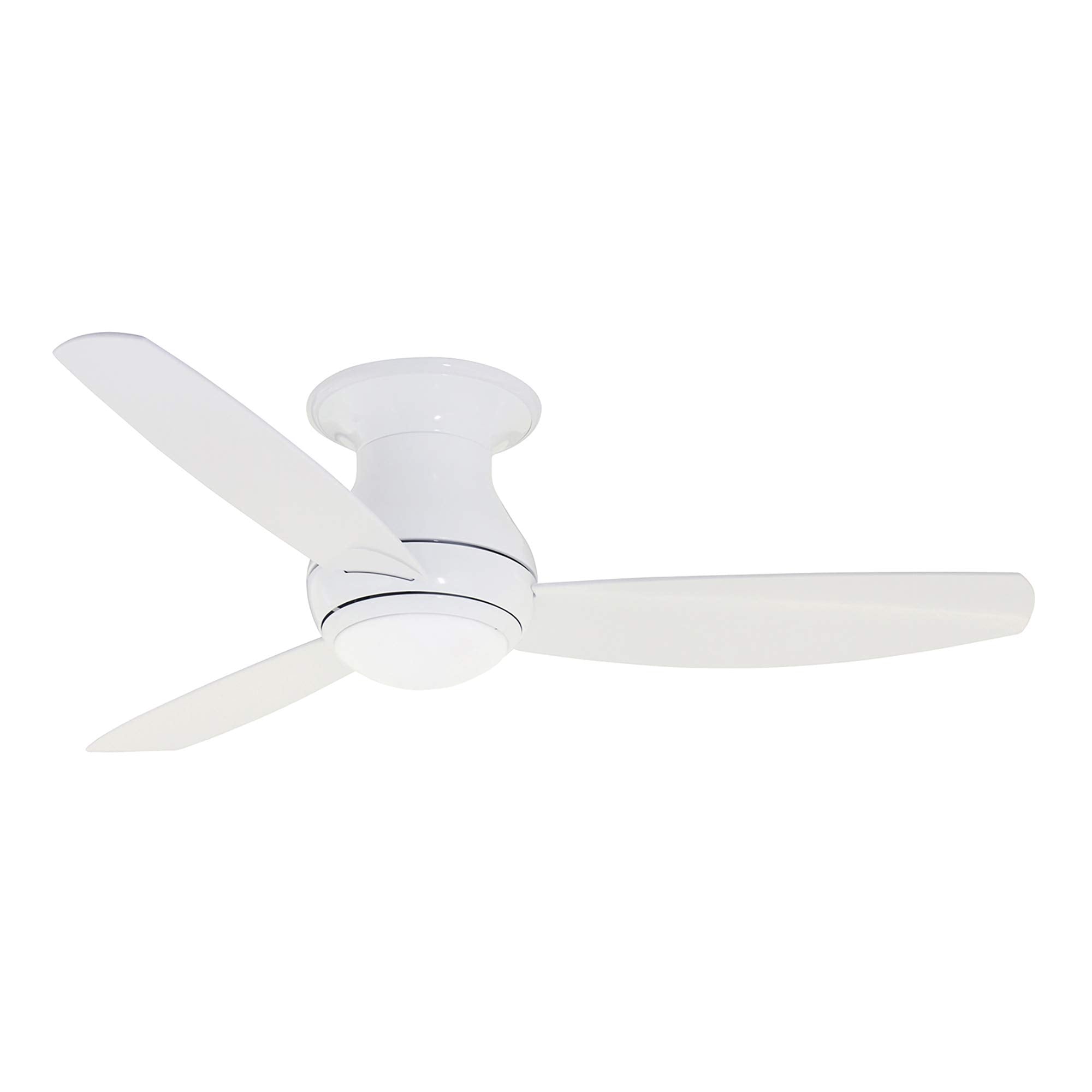 Luminance kathy ireland HOME Curva Sky LED Outdoor Ceiling Fan with Light Kit, 52 Inch | Modern Flush Mount Fixture with Weather Resistant Blades | Dimmable with Remote Control, Appliance White