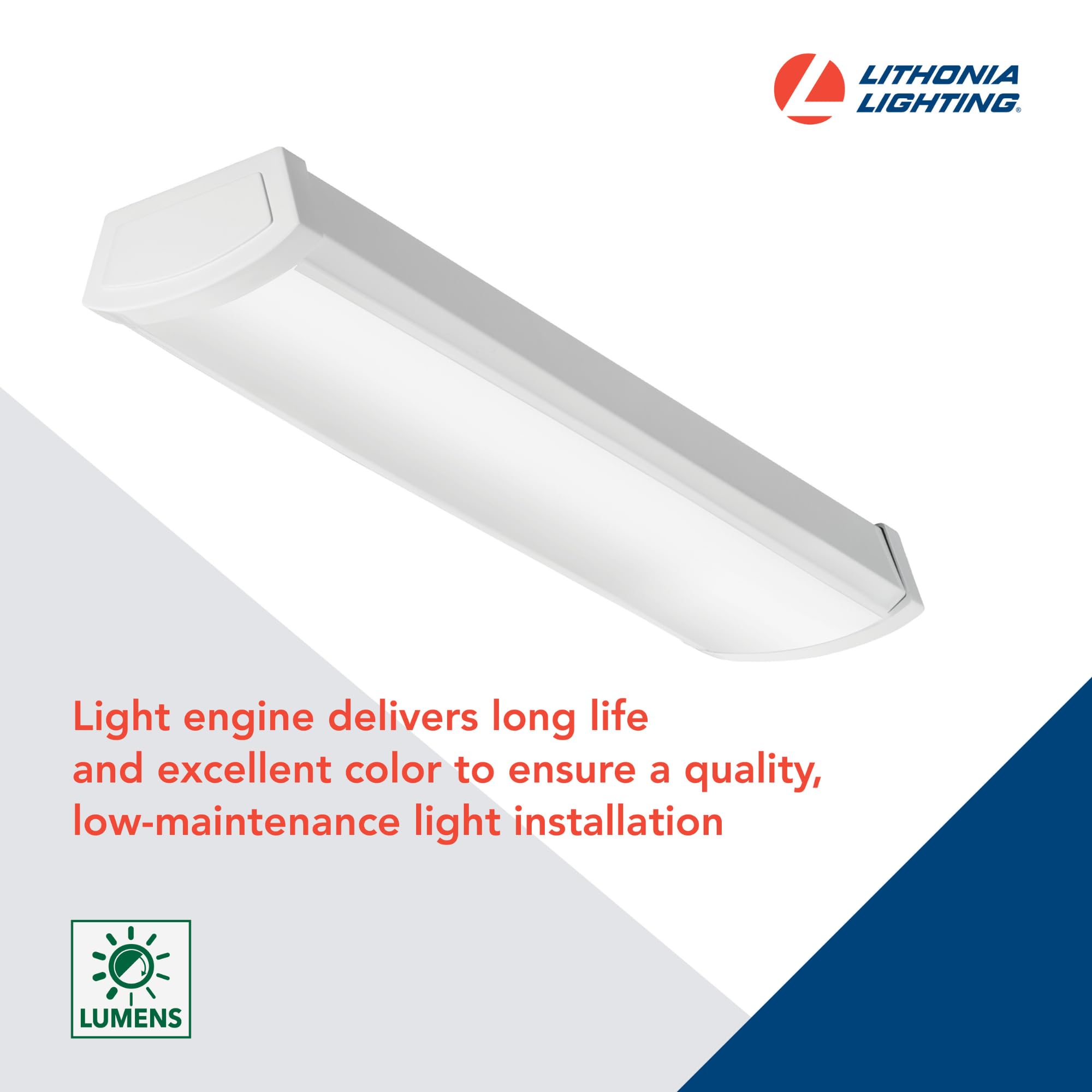 Lithonia Lighting LED Wraparound Flush Mount Light, 24-Inch, 4000K, Alloy Steel, Model FMLWL 24 840 ZT MVOLT, 120-277V