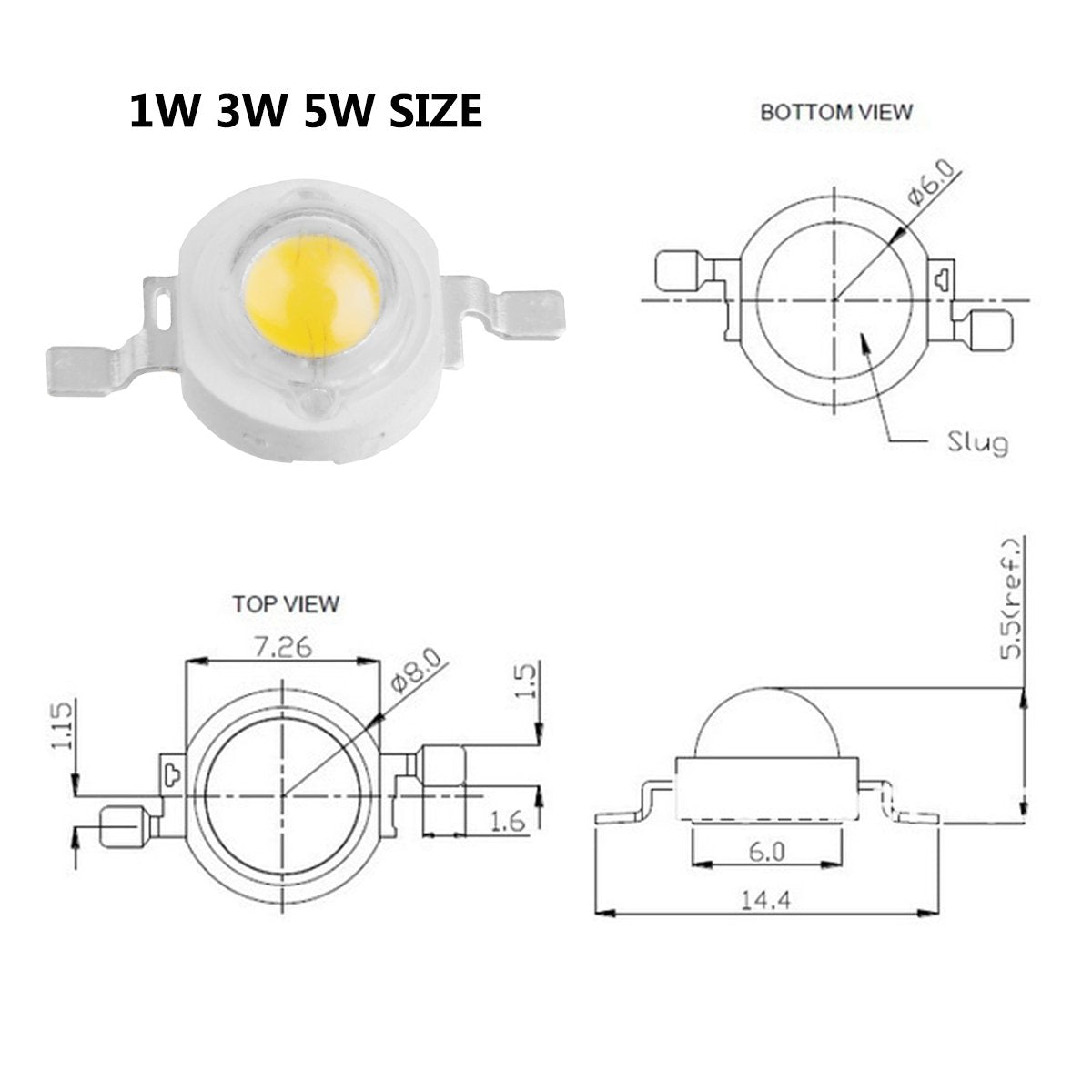 Chanzon 10 Pcs High Power Led Chip 3W Infrared (Ir 850Nm / 400Ma - 500Ma / Dc 1.4V - 1.6V / 3 Watt) Smd Cob Light Emitter Diode