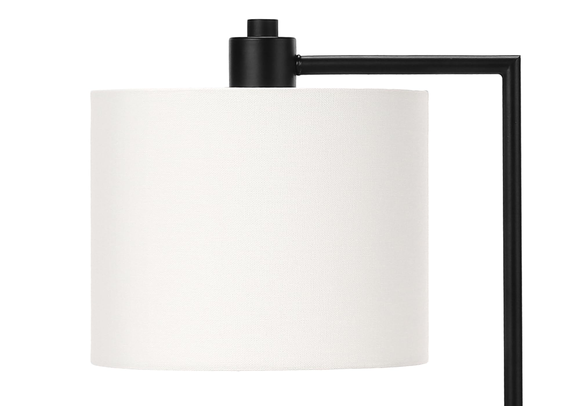 Monarch Specialties Table Lamp with USB Port, Black Metal, Ivory Shade, 11.5in L x 8.75in W x 19in H, Model I 9646