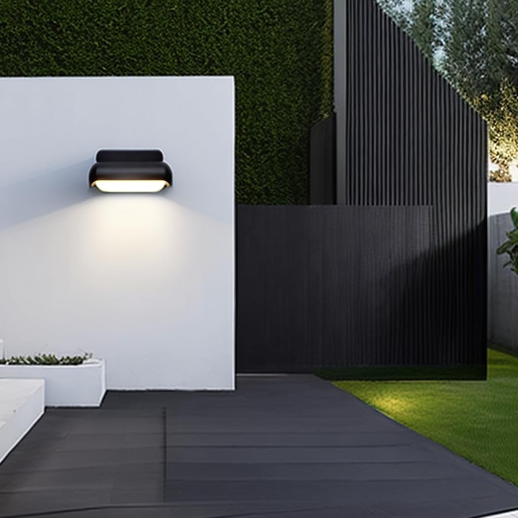Plusled 13W Black Led Wall Sconce - Waterproof Outdoor Porch Light For Garden & Patio