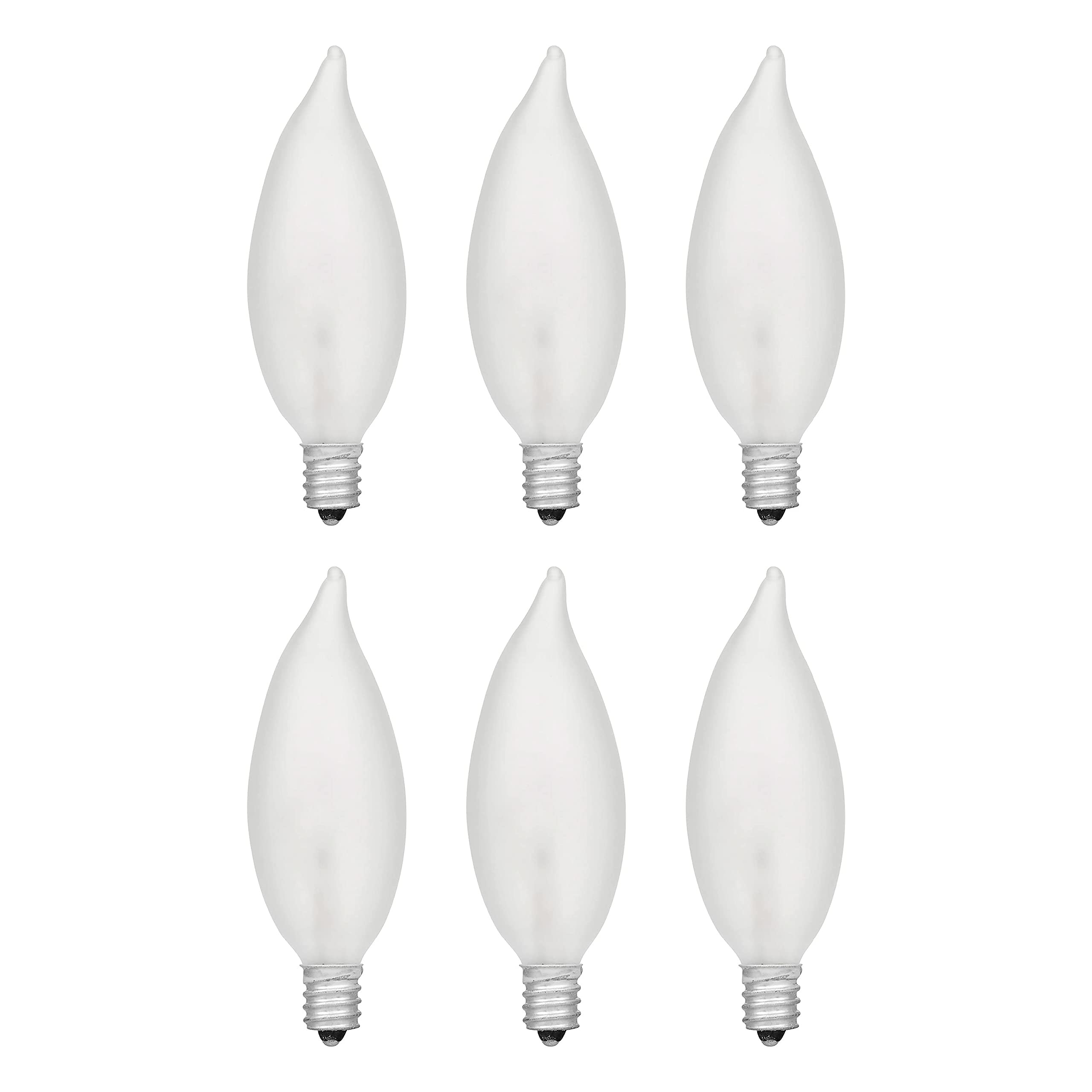 LEDVANCE SYLVANIA B10 Dimmable Incandescent Light Bulb, 40W, Frosted, 285 Lumens, Candelabra Base, 6 Count, Model 153