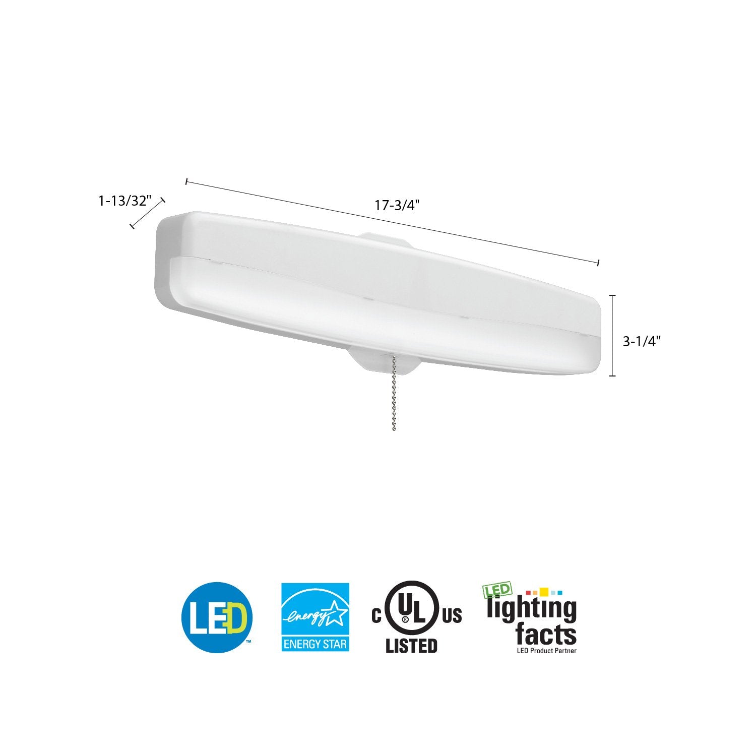 Lithonia Lighting Fmmcl 18 840 S1 M4 Led Flush Mount Closet Light With Pull Chain, White, 18''