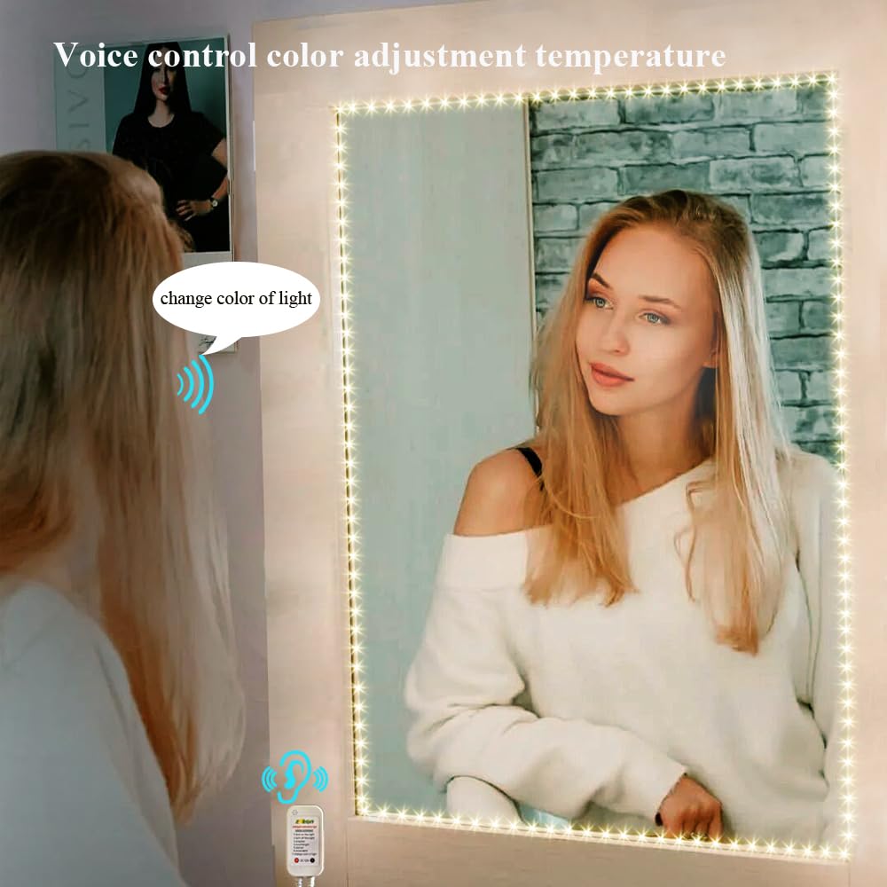 ZOKON 13ft LED Vanity Mirror Lights Kit - Adjustable, Bendable, White, Model LY-M-L-01