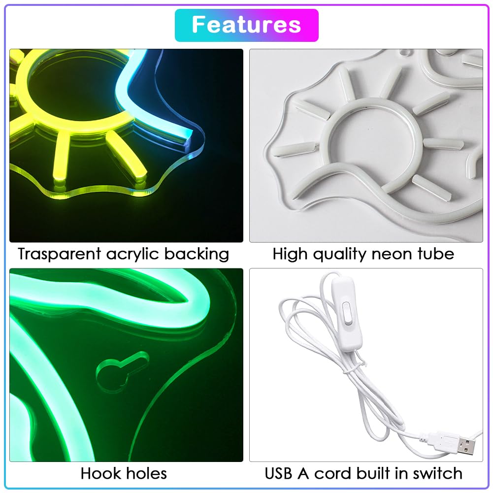 JURONG Flamingo Neon Light Sign, Dimmable LED Wall Decor, USB Powered, Colorful Acrylic for Home, Bar, Restaurant, Party