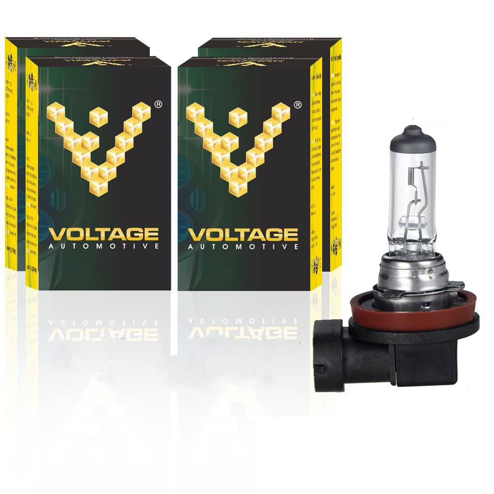 Voltage Automotive H11 Standard Bulb - OEM Replacement Halogen High Beam Low Beam Fog Light Driving Light (4 Pack)