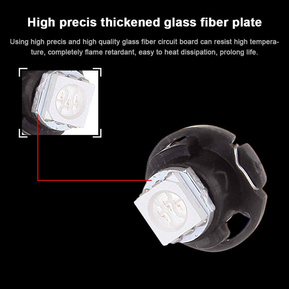 Cciyu T5/T4.7 12Mm Neo Wedge Led Light Bulbs Instruemnt Dash Light,10Pack