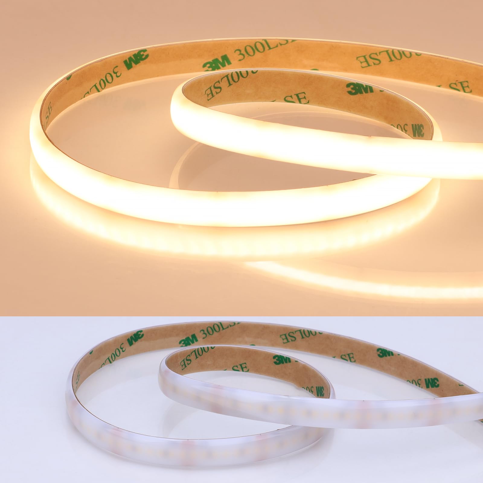 Joylit 24V Diffused Led Strip Lights Dual Row 16.4Ft 560Leds/M 3000K Warm White Ip65 Waterproof, Ce Ul Professional 601Lm/Ft Sup