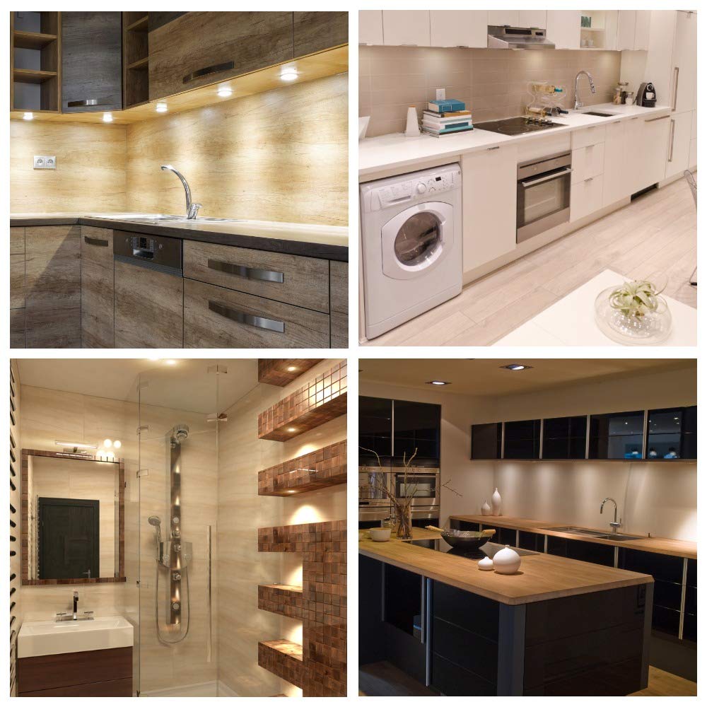 Eshine Under Cabinet Puck Lights With Hand Wave Sensor - Circular Led Cabinet Lights - Dimmable - Pack Of 6, Warm White (3000K)