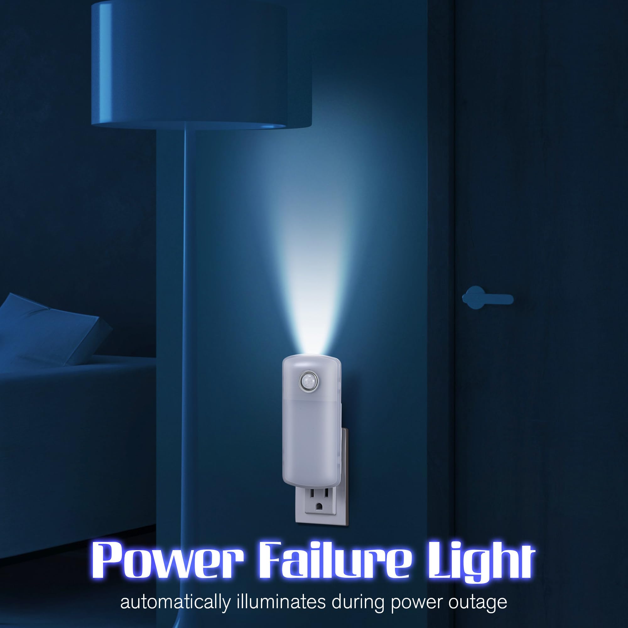 Enhon 5-in-1 Emergency Night Lights - Rechargeable LED Flashlight with Motion Sensor, Multicolor, Model SO1447, 6 Pack