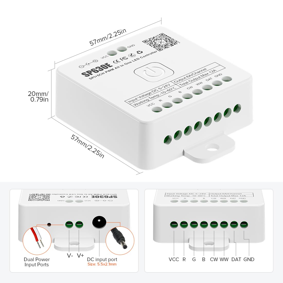 Btf-Lighting Sp630E Bluetooth Controllers 4 Zones 2.4Ghz Rf Rb3 Remote Kit Support Fcob Cob Smd Pwm Or Spi Rgb Rgbw Led Strip Ws