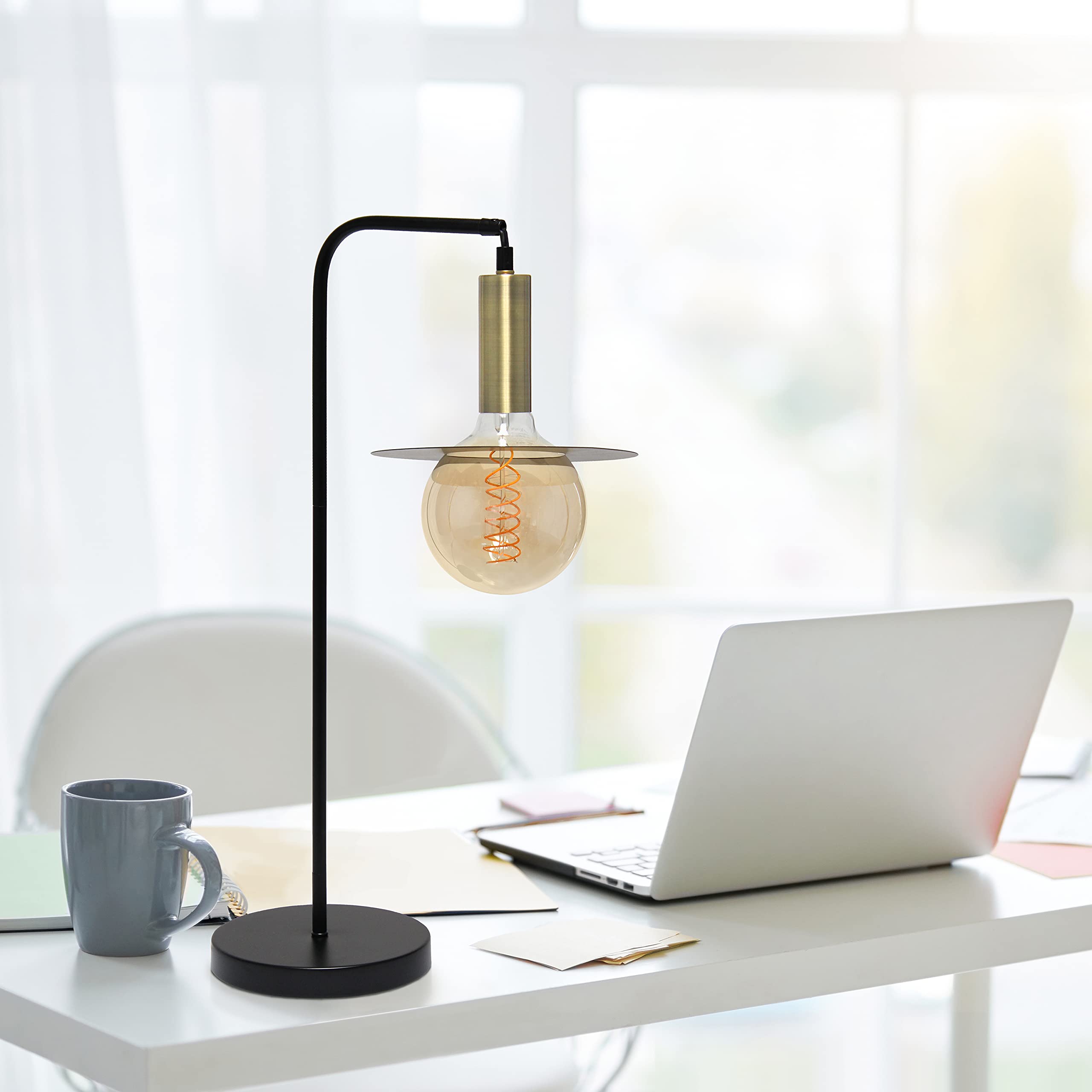 Simple Designs LT3341-BLK Table Lamp, Metal, Black, Modern Design