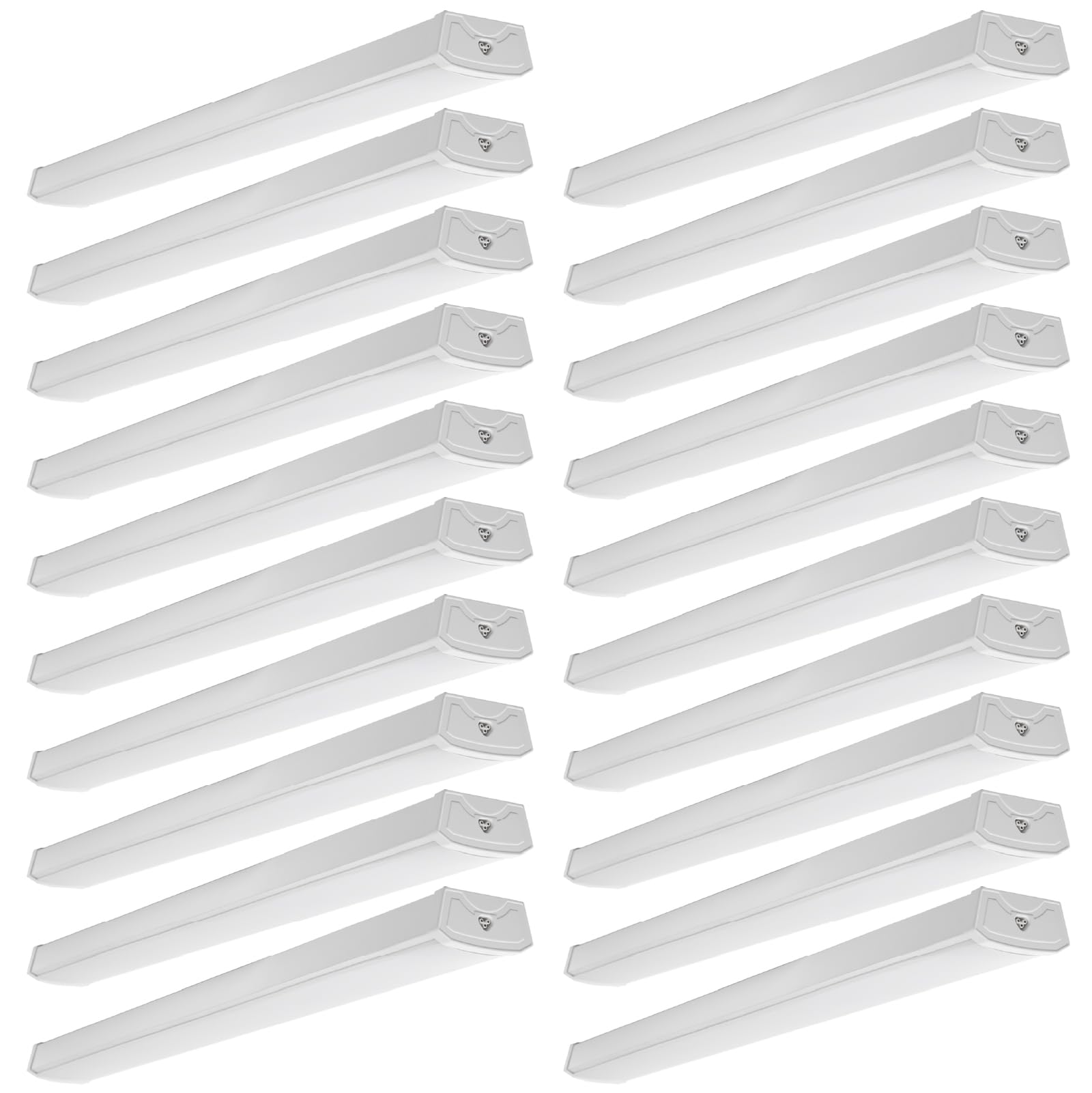 Sunco 20 Pack LED Garage Ceiling Lights Wraparound Fixture 4FT,Linkable Shop Light, 3500 LM, 40W=300W, 6000K Daylight Deluxe, Ha
