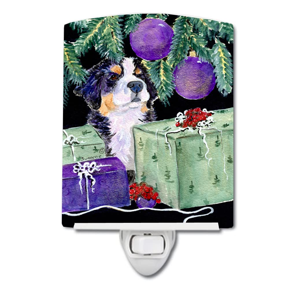 Caroline'S Treasures Ss8582Cnl Bernese Mountain Dog Ceramic Night Light Compact, Ul-Certified, Ideal For Bedroom, Bathroom, Nursery, Hallway, Kitchen, 6X4X3, Multicolor
