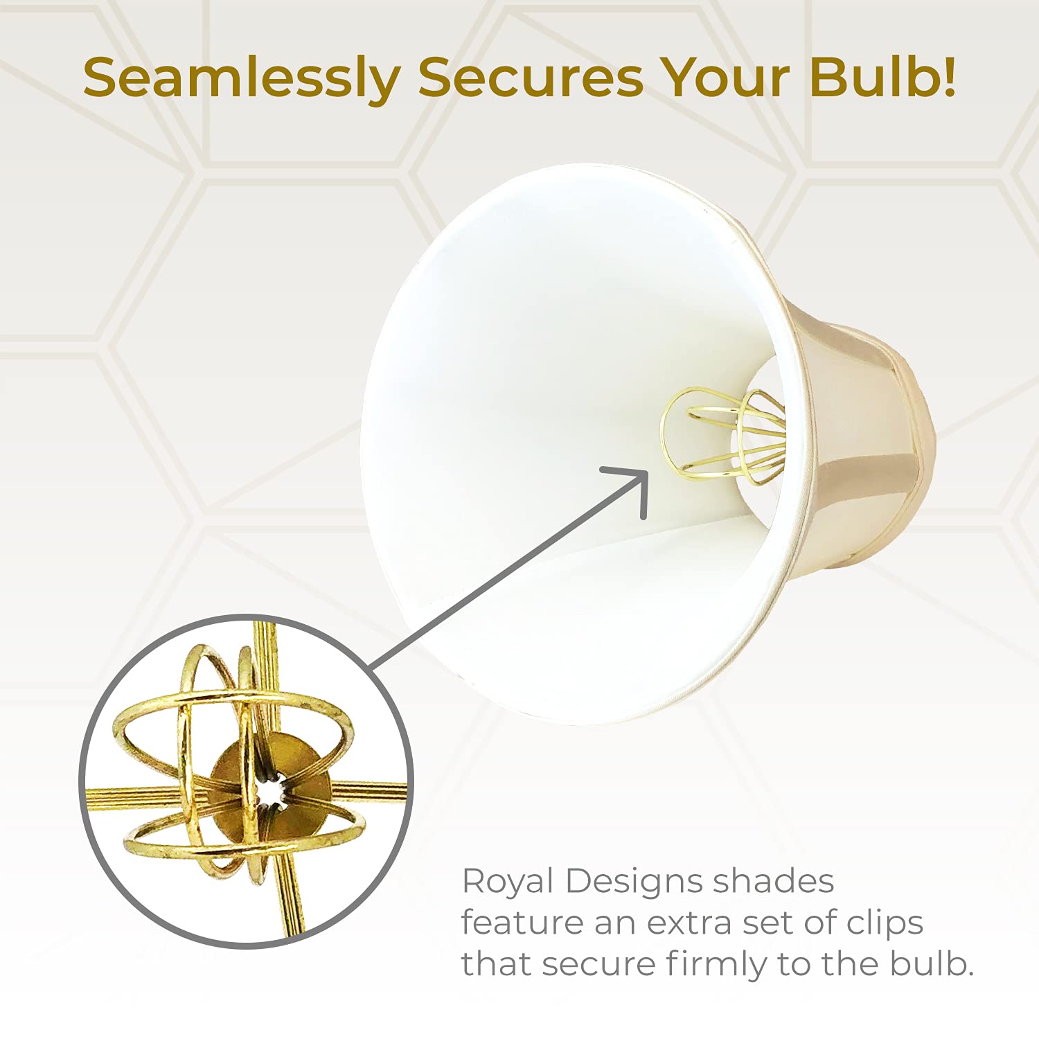 Royal Designs, Inc. True Bell Lamp Shade With Flame Clip Fitter, Bs-704Fc-6Bg-2, Beige, 3.5 X 6 X 6.25, Set Of 2