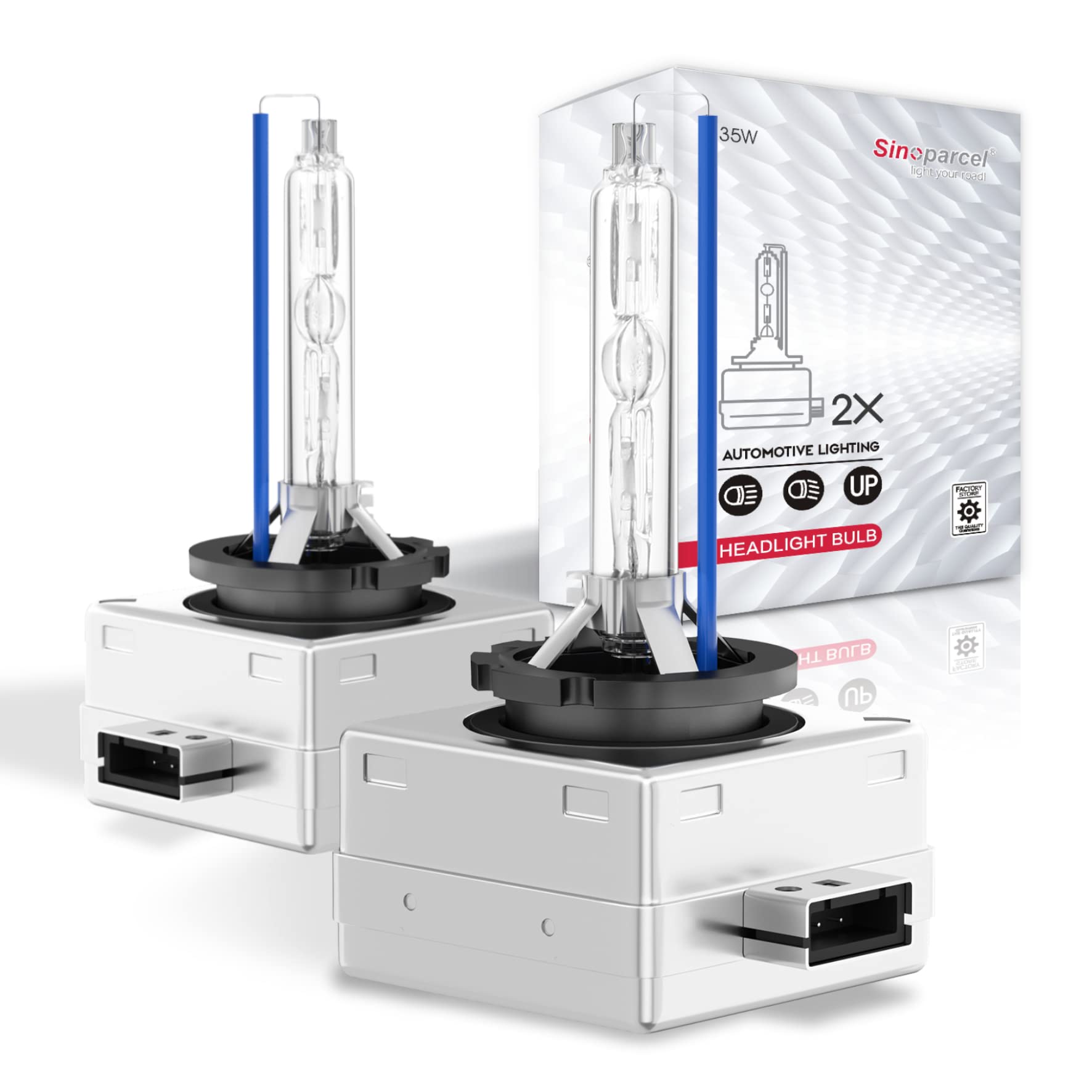 Sinoparcel D3S Xenon Hid Headlight Bulbs - 8000K 35W High Low Beam 66340 42403 42302 Replacement Lights -2Yr Wty- Pack Of 2
