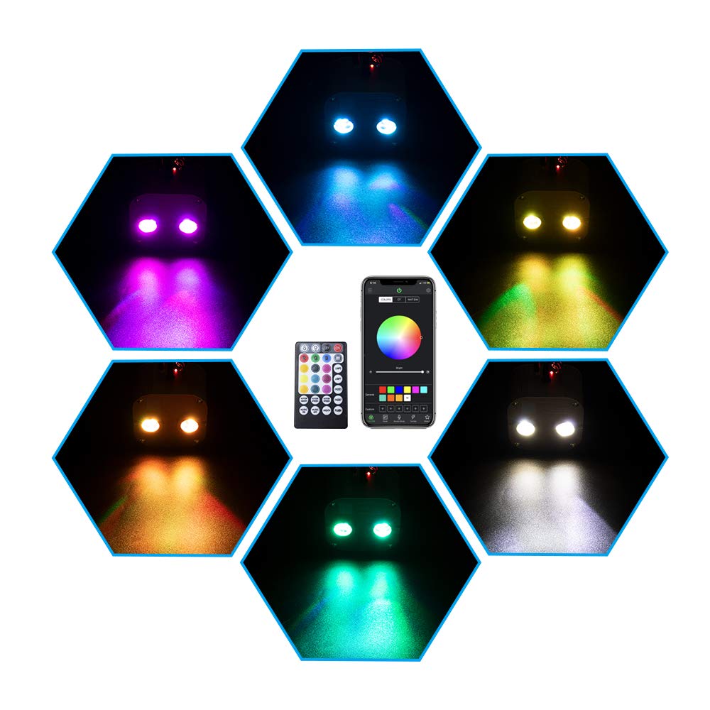Azimom Dual Port 20W Twinkle Fiber Optic Starlight Box Sound Activated Rgbw Fiber Optic Light Source App/Remote Control Dual Head Light Engine Driver For Car Home Ceiling Star Lighting Decor