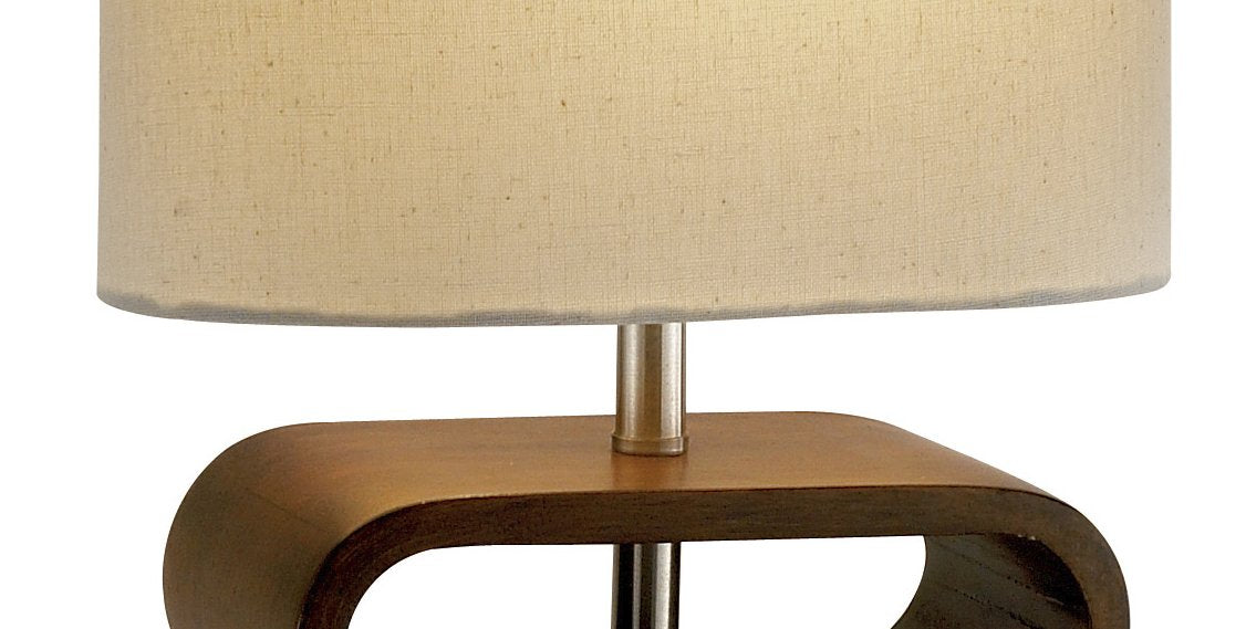 Adesso 3202-15 Rhythm Table Lamp, 19.5 in. Walnut PVC Veneer, 60W Incandescent/13W CFL