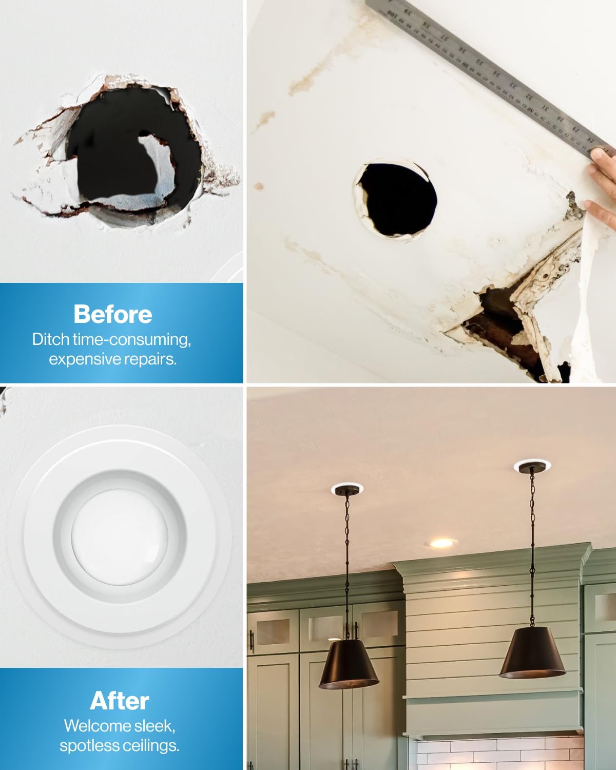 Sunco Goof Rings For 6 Inch Recessed Lights White Can Light Goof Trim Ring, Outer Diameter 8.6-Inch, Inner Diameter 6.2-Inch, Durable Plastic Design, Matte Finish, Flush Mount 24 Pack