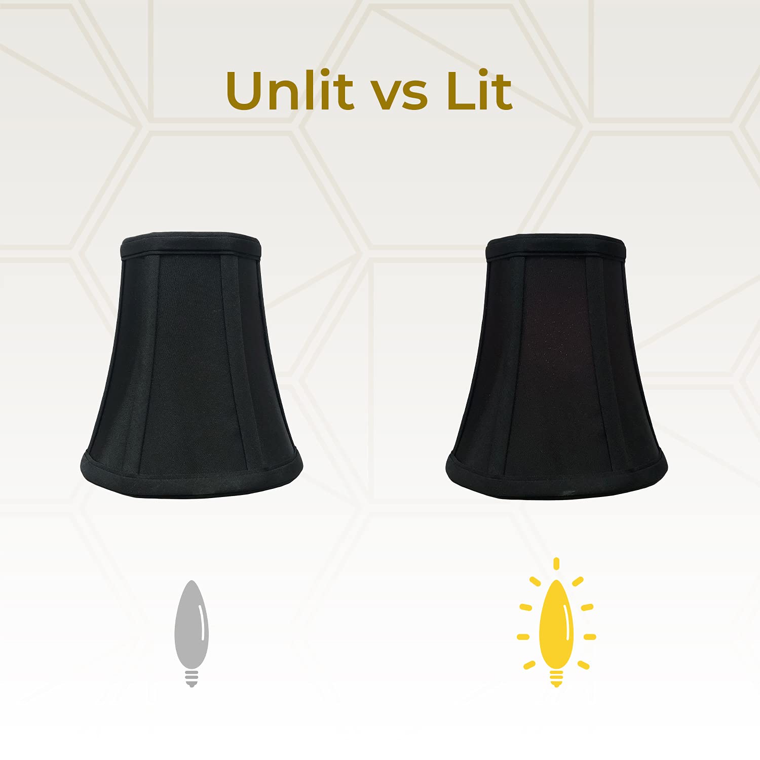 Royal Designs, Inc. True Bell Lamp Shade With Flame Clip Fitter, Bs-704Fc-6Blk-2, Black, 3.5 X 6 X 6.25, Set Of 2