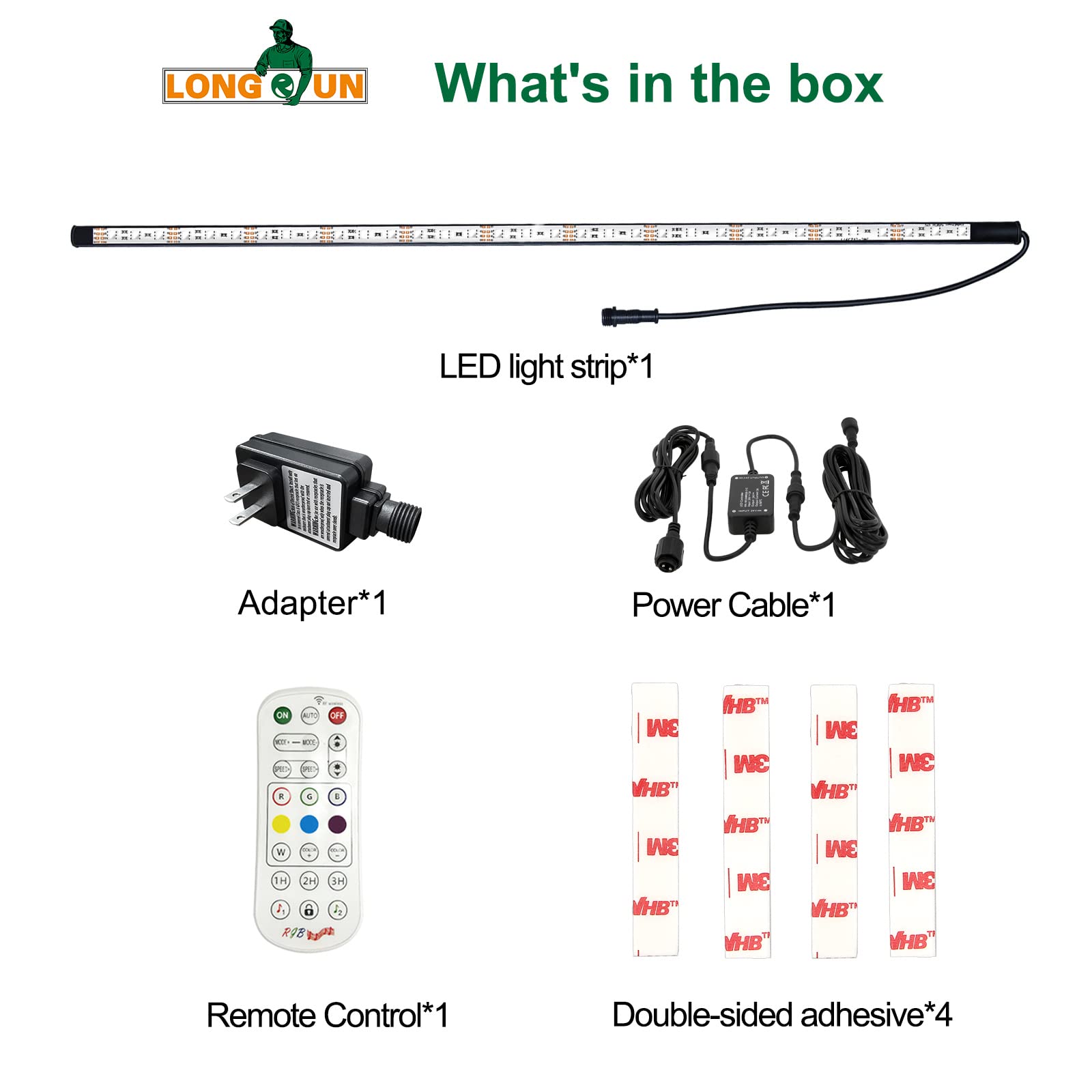 Longrun LED Strip Lights - Color Changing Waterproof Lighting for Garden & Pond - 30.5" RGB Polycarbonate APP Control