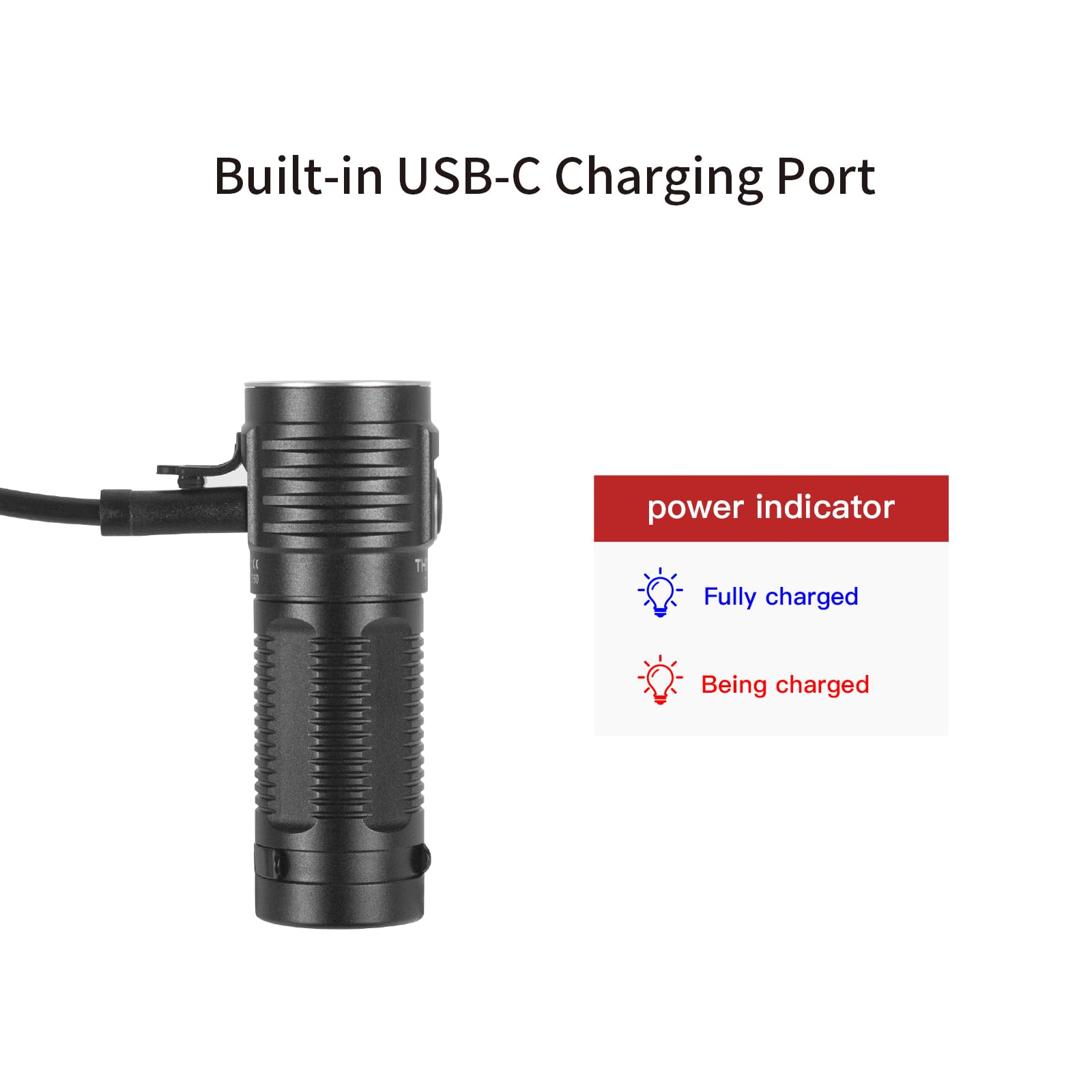 ThruNite T1S V2 Black CW Mini Flashlight, 1212 Lumen USB C Rechargeable, SST40 LED, Pocket Size EDC, 184 Meters Throw