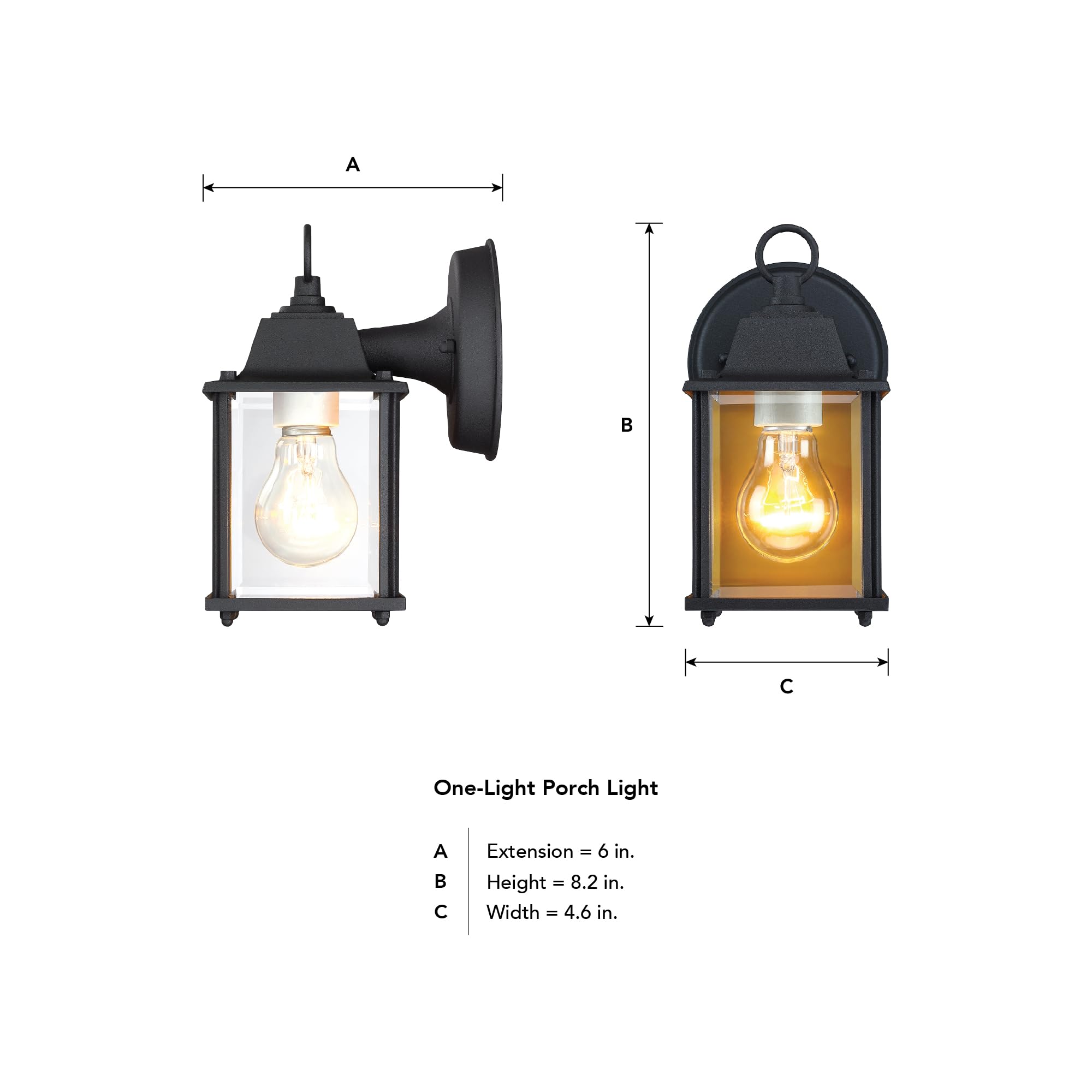 Designers Fountain Ivy Trail Outdoor Patio Lights, Pack Of 2 Exterior Wall Sconce, Clear Glass Light Fixture Set, Black