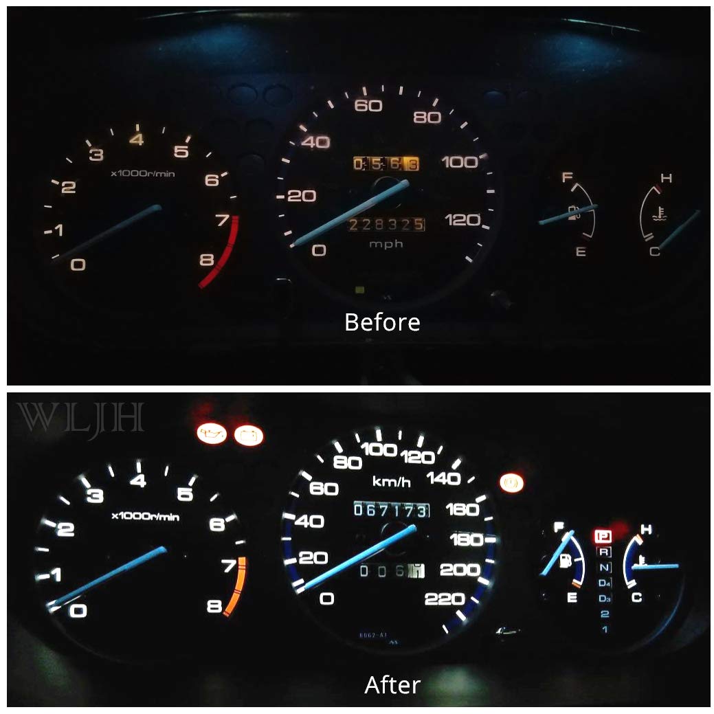 Wljh 10X White T4.7/T5 Neo Wedge 3030Smd Chip 12Mm Base Led Car Instrument Cluster Dashboard Gauge Bulb Hvac Ac Heater Climate C