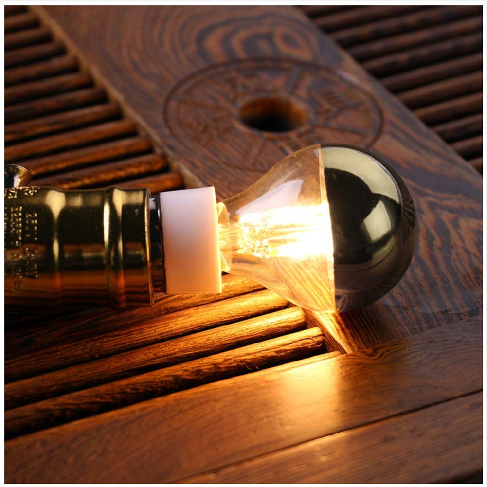 Maotopcom E12 Half Chrome Light Dimmable 4W(40W Equivalent) Led Candelabra Bulbs, Warm White 2700K 400Lm G14(G45) Filament Vinta