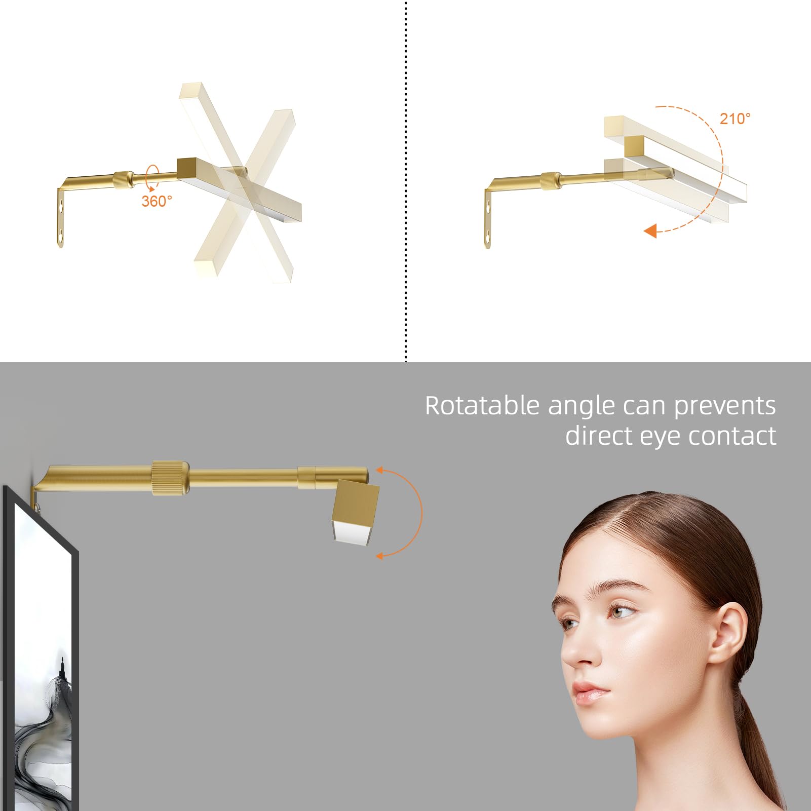 Coinmit 4W Plug In Picture Light For discomfort-reducingtings With Remote Control  12 Led Art Display Lighting For Gallery  Dartboard  Artwork  Gold Wall Mounted Picture Frame Light