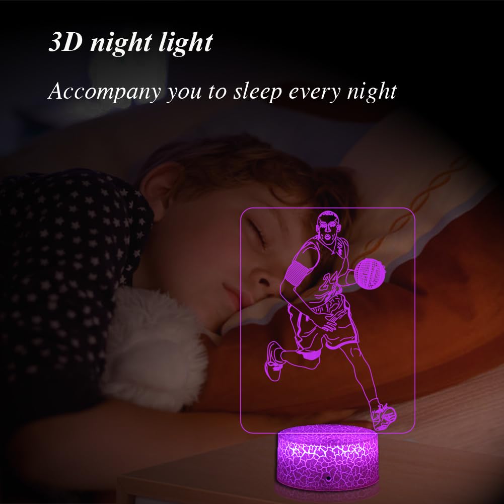 HYODREAM Basketball Night Light - 16 Color Changing, Dimmable Decor Lamp for Boys, Remote & Smart Touch, White, Model HYO203