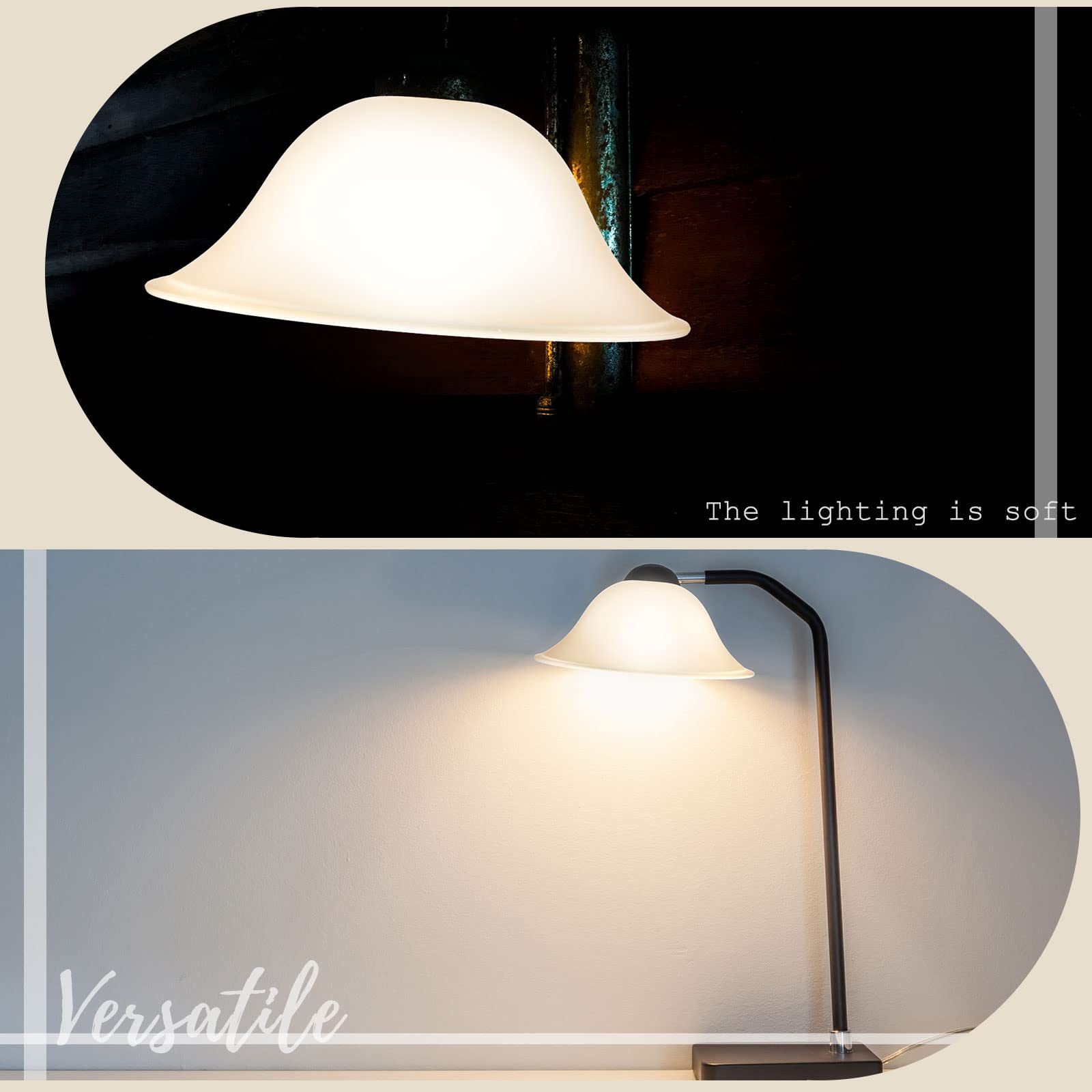 Huquary Lamp Glass Shades For Floor Lamp Elegant Cover Light Fixture Shade Light Fixture Replacement(12.2 X 4.92 X 1.65 Inch,Ant