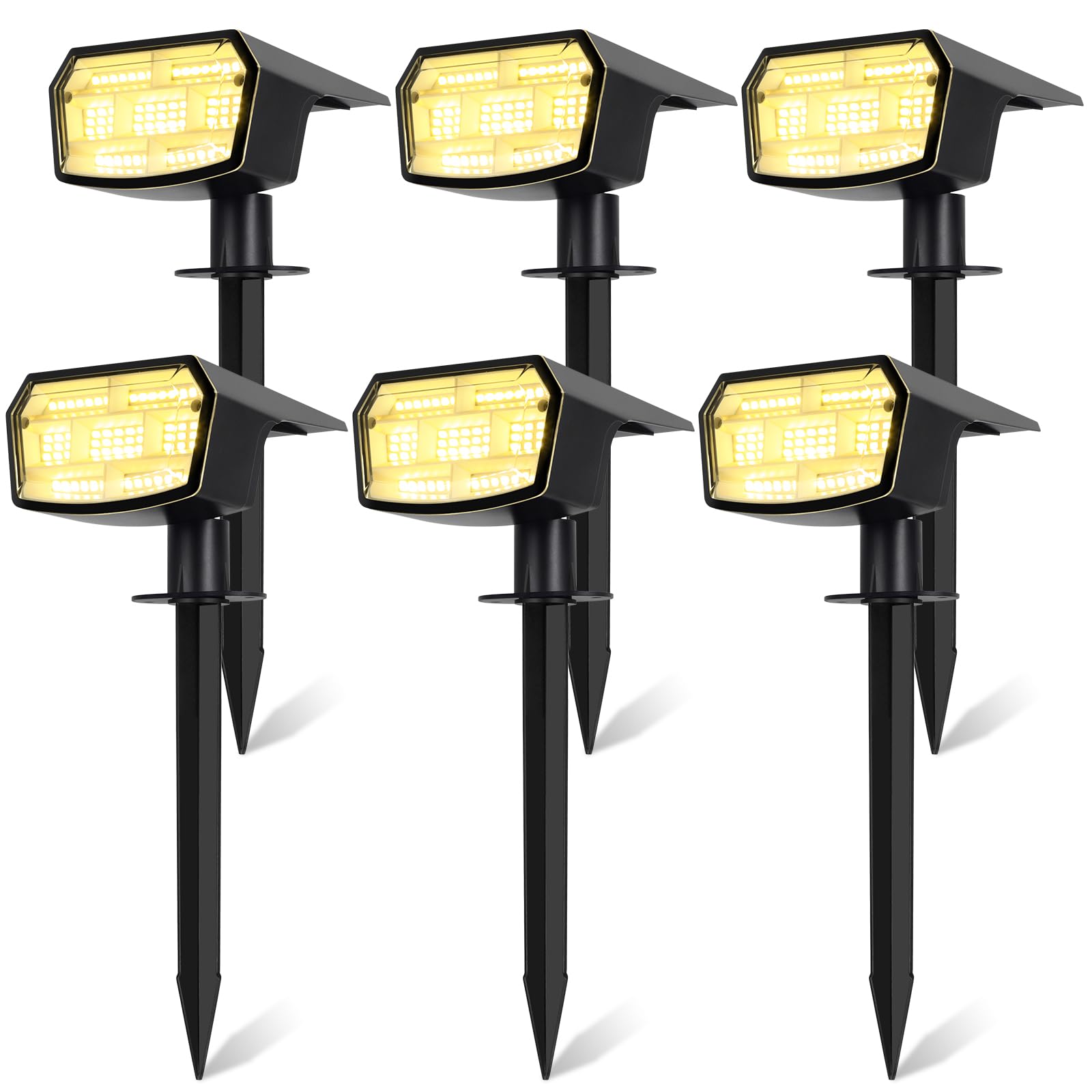 Sucolite Solar Spot Lights Outdoor, 59 LED Solar Lights Outdoor Waterproof, Outdoor Solar Lights for Yard with 3 Lighting Modes,