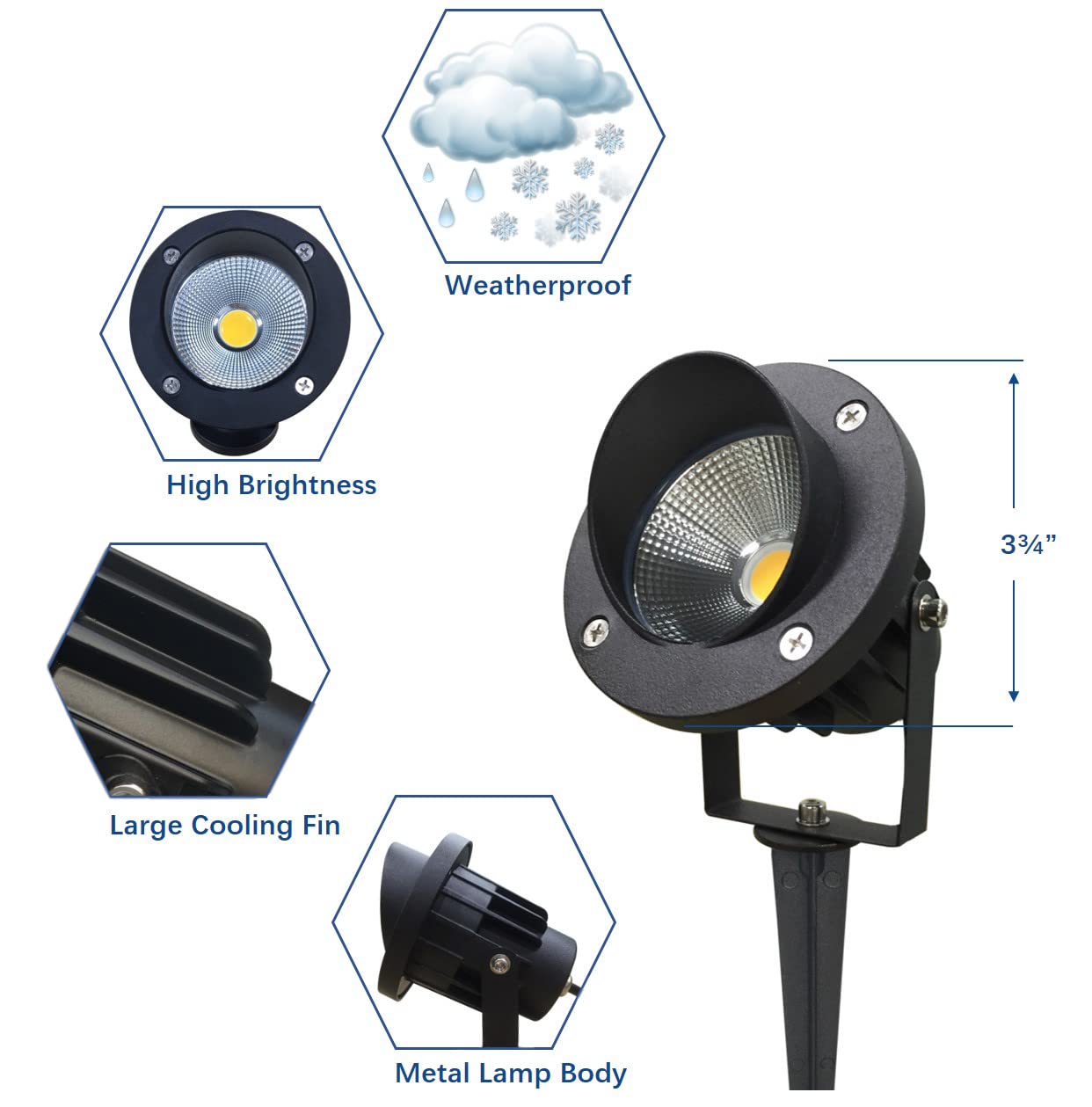 Toveenen Led Color Landscape Outdoor Spotlight - 120V 25W Remote Waterproof Spot Lights For Yard Garden Tree House Halloween Chr