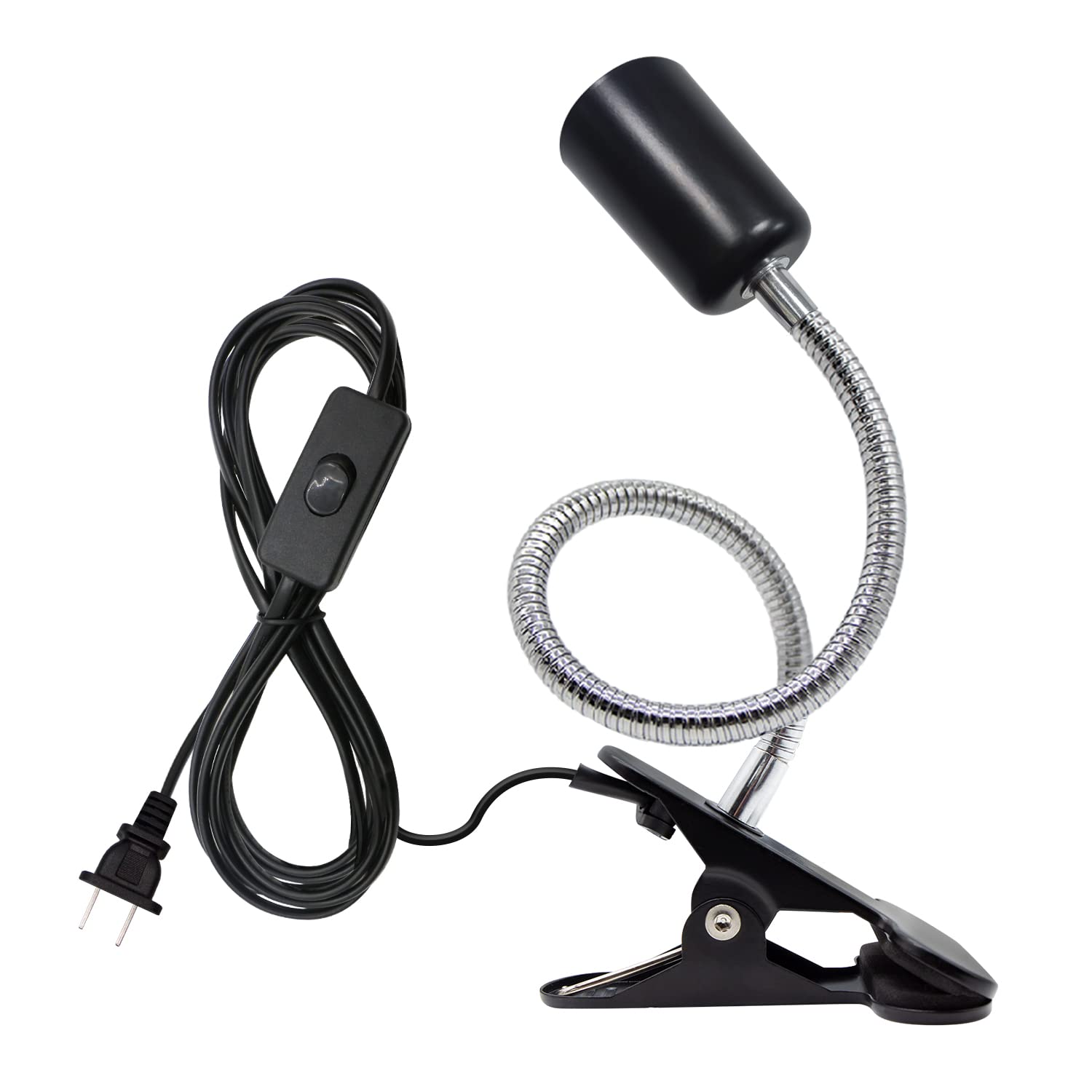 Feyaim Clip Lamp Holder,Adjustable Light Bulb Stand Clamp Lights,Flexible Clamp Lamp,E26/E27 Neck Clip Lighting Fixture,Desk Lam