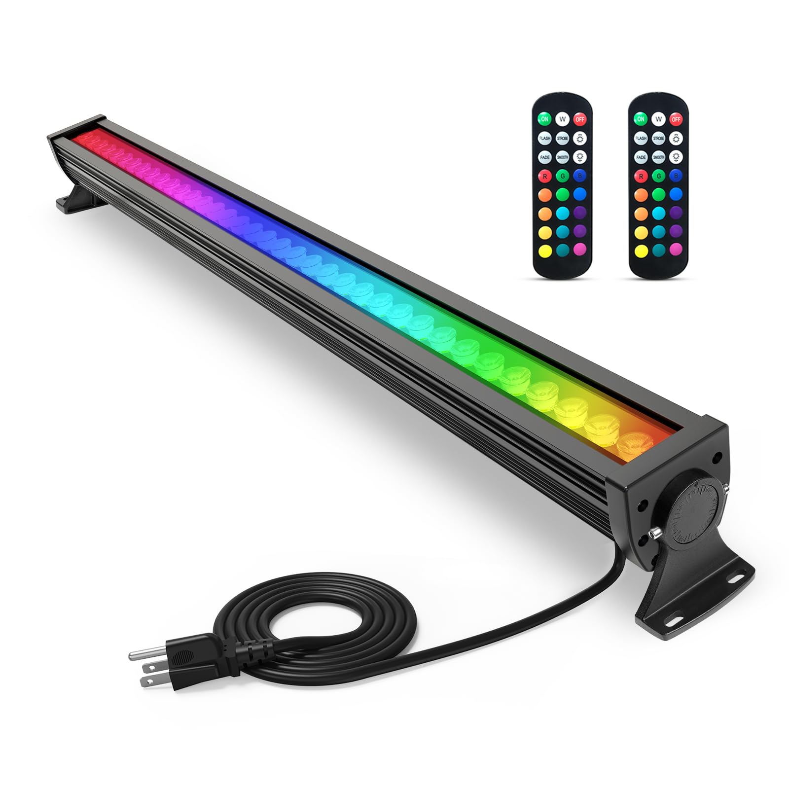 ATCD 144W LED Wall Washer Light with RF Remote, RGBW 5700K Dimmable Linear Light Bar, 120V Waterproof Wall Washing Lamp for Outd