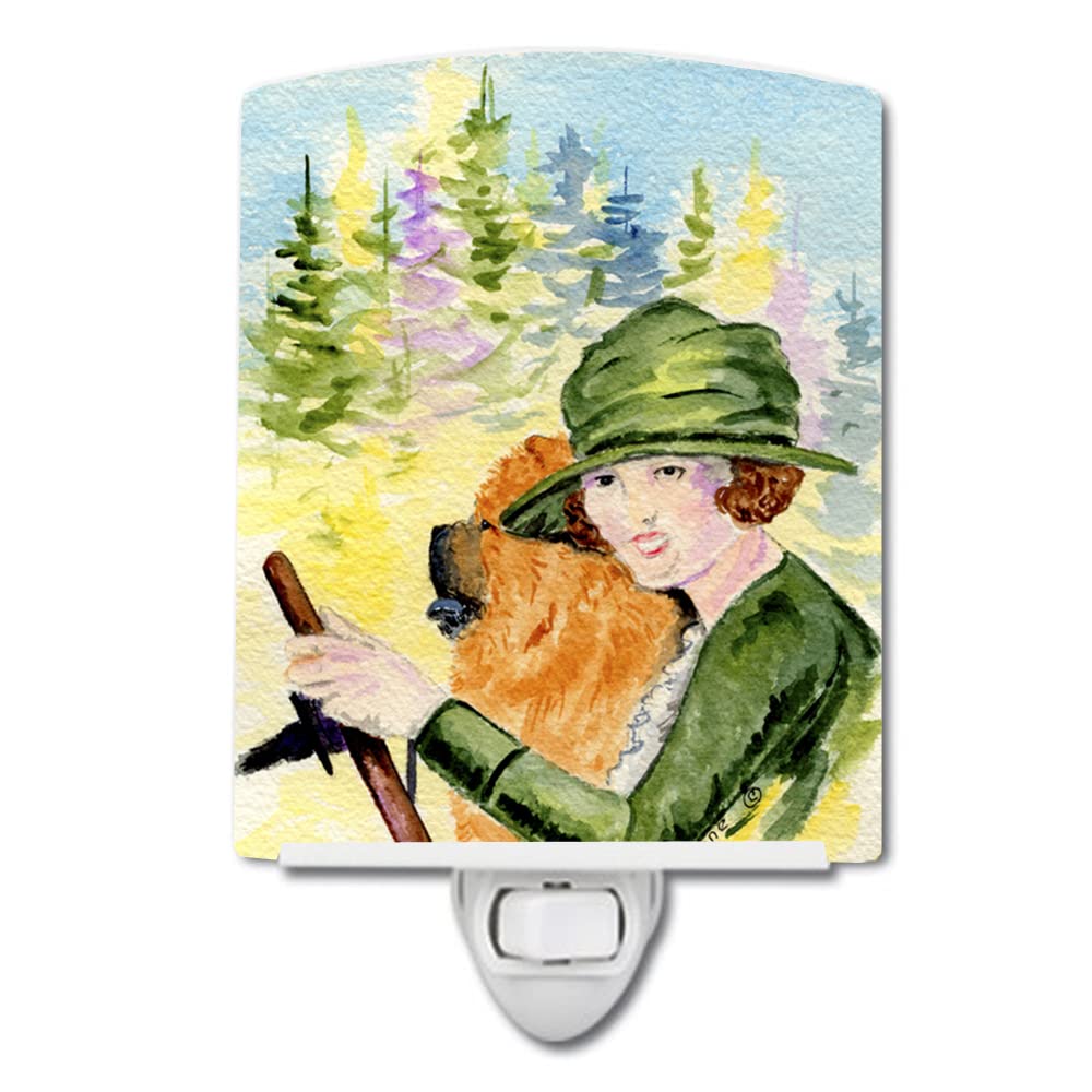 Carolines Treasures Ceramic Night Light, SS8527CNL, Lady with Chow Chow, 6x4x3 inches, Multicolor