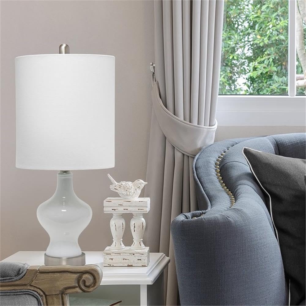 Lalia Home Contemporary Paseo Table Lamp With White Fabric Shade - White