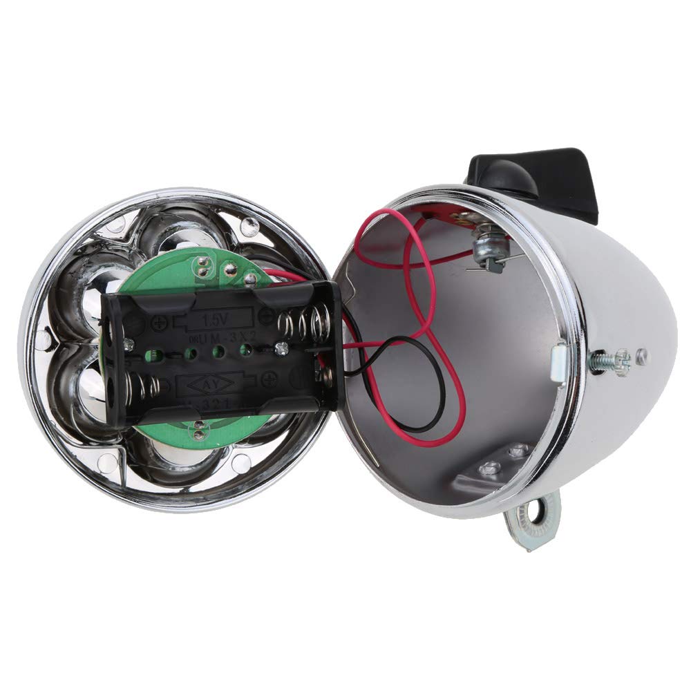 Vintage Retro Bicycle Bike Front Light Lamp 7 Led Fixie Headlight With Bracket (Black)