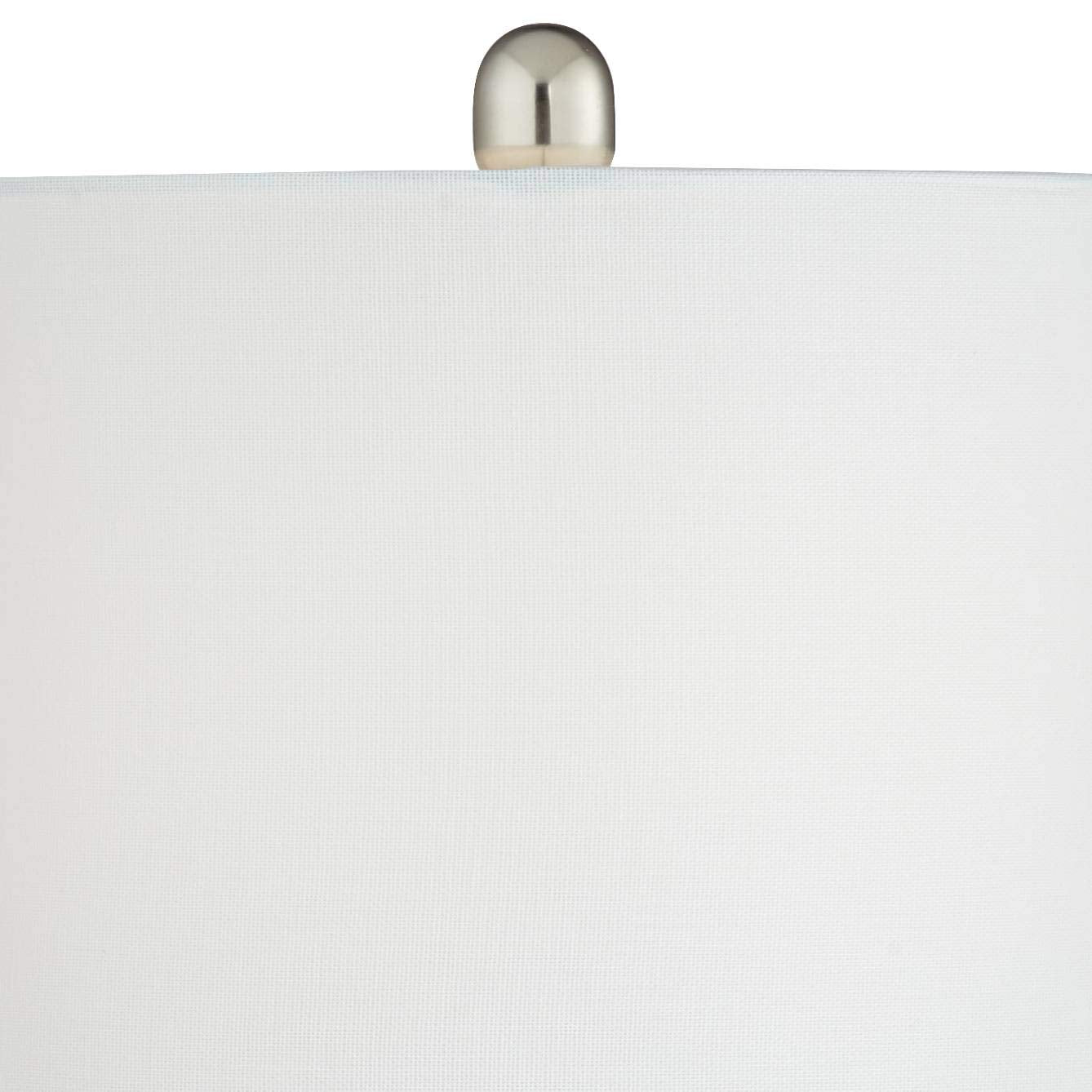 360 Lighting Gerson Modern Table Lamps Set of 2 with Dimmers 24in Tall Brushed Nickel White Drum Shade Model 79G40