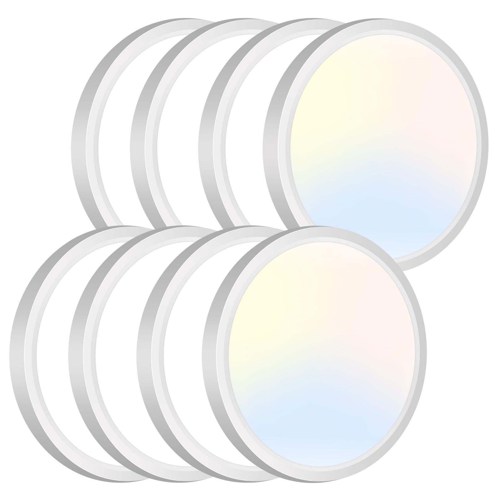 zemty 8Pack LED Flush Mount Ceiling Lights, 6.5 Inch 12W 1200lm Lighting Fixtures Recessed, Adjustable 3000K 4000K 6500K, Round 