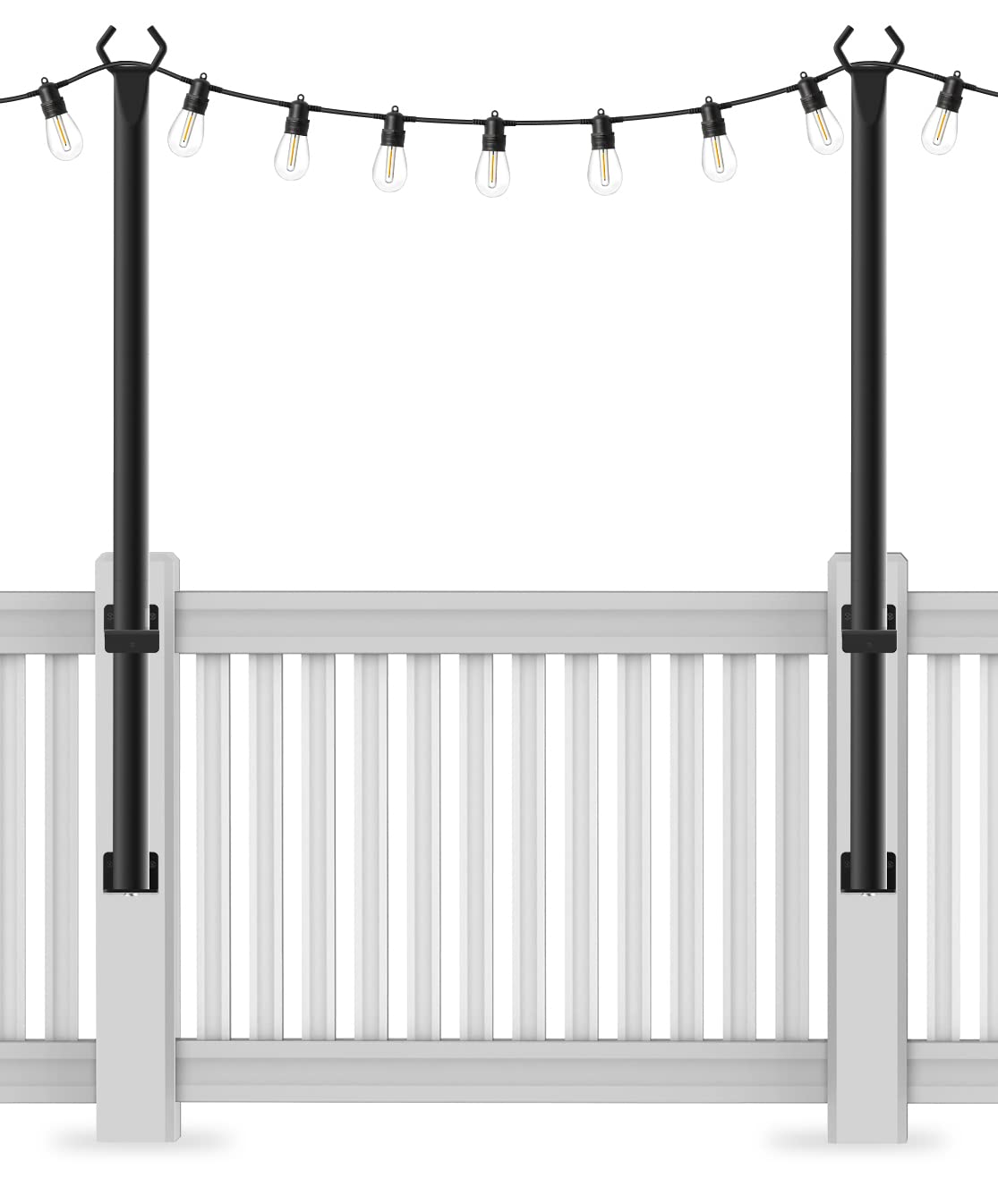 Beizelte String Light Poles For Outside 5Ft,2 Pack Metal Light Poles For Outdoor String Lights,Outdoor String Light Poles,Yard L