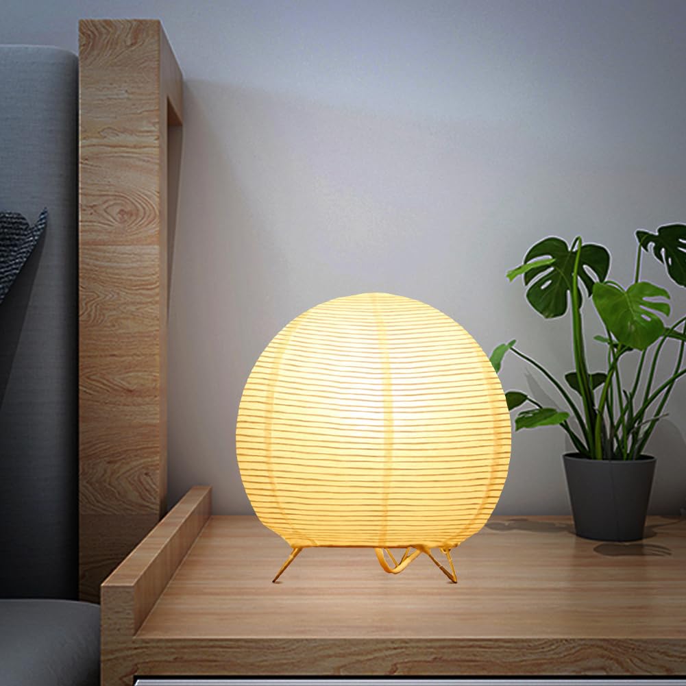 Bedside Table Lamp Paper And Chrome Standing Lamp Room Decoration Festival Lantern Light Nightstand Desk Lamp Bedroom Dresser Li