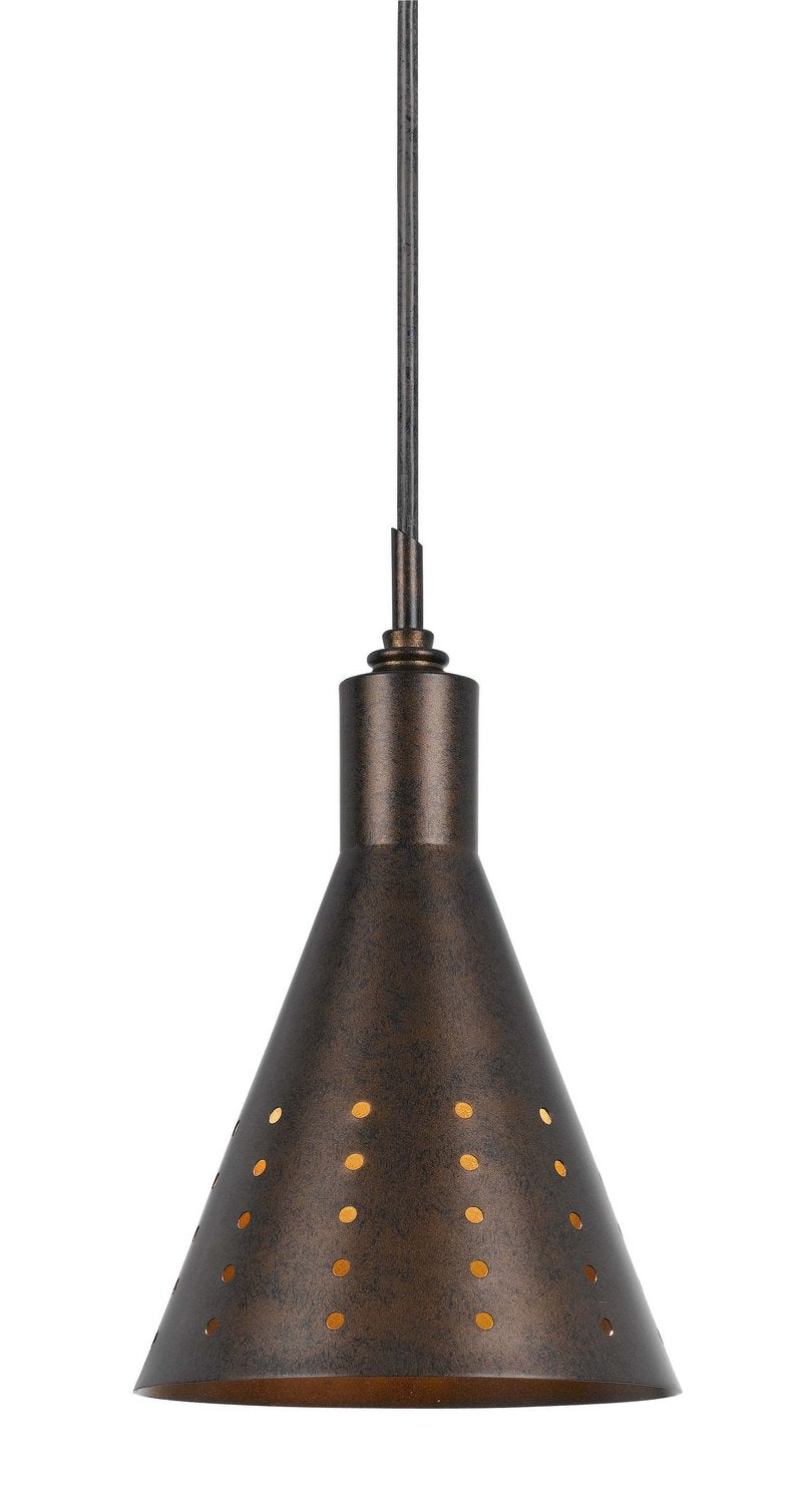Cal Lighting UP-1011/6-RU Pendant Light, Metal, Bronze/Dark Finish, 6.13 inches, Orange