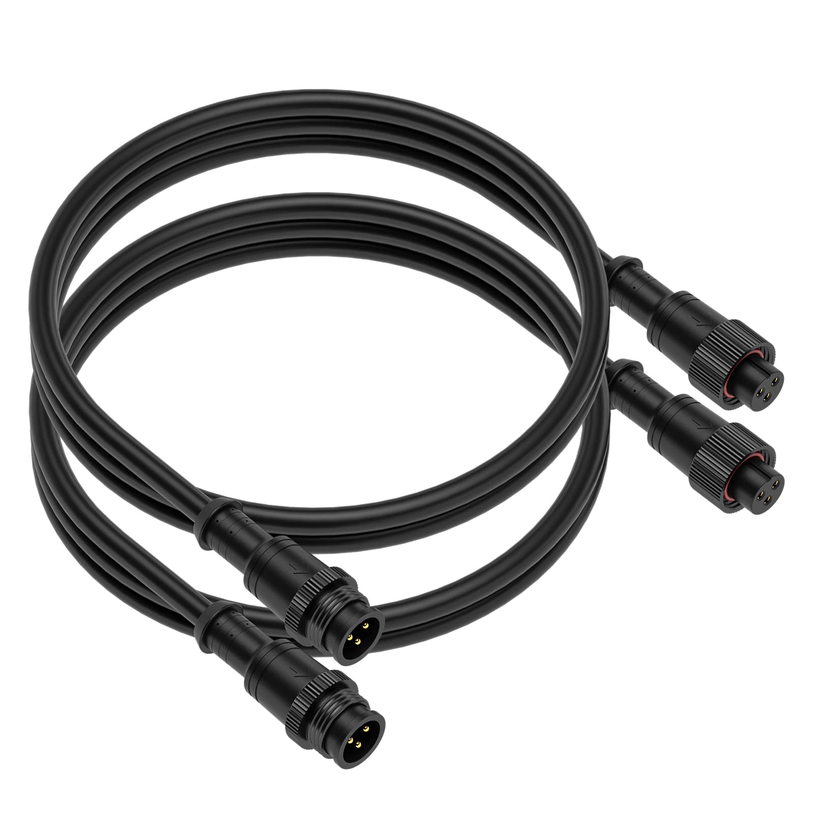 Btf-Lighting 3.28Ft 3 Pin 0.75Mm/18Awg Ip67 Extension Cable Wire With Male And Female Connectors For Ws2811 Ws2812B Sk6812 Etc Led Strip 15Mm Metal Nut Big Size Home Lighting Connector