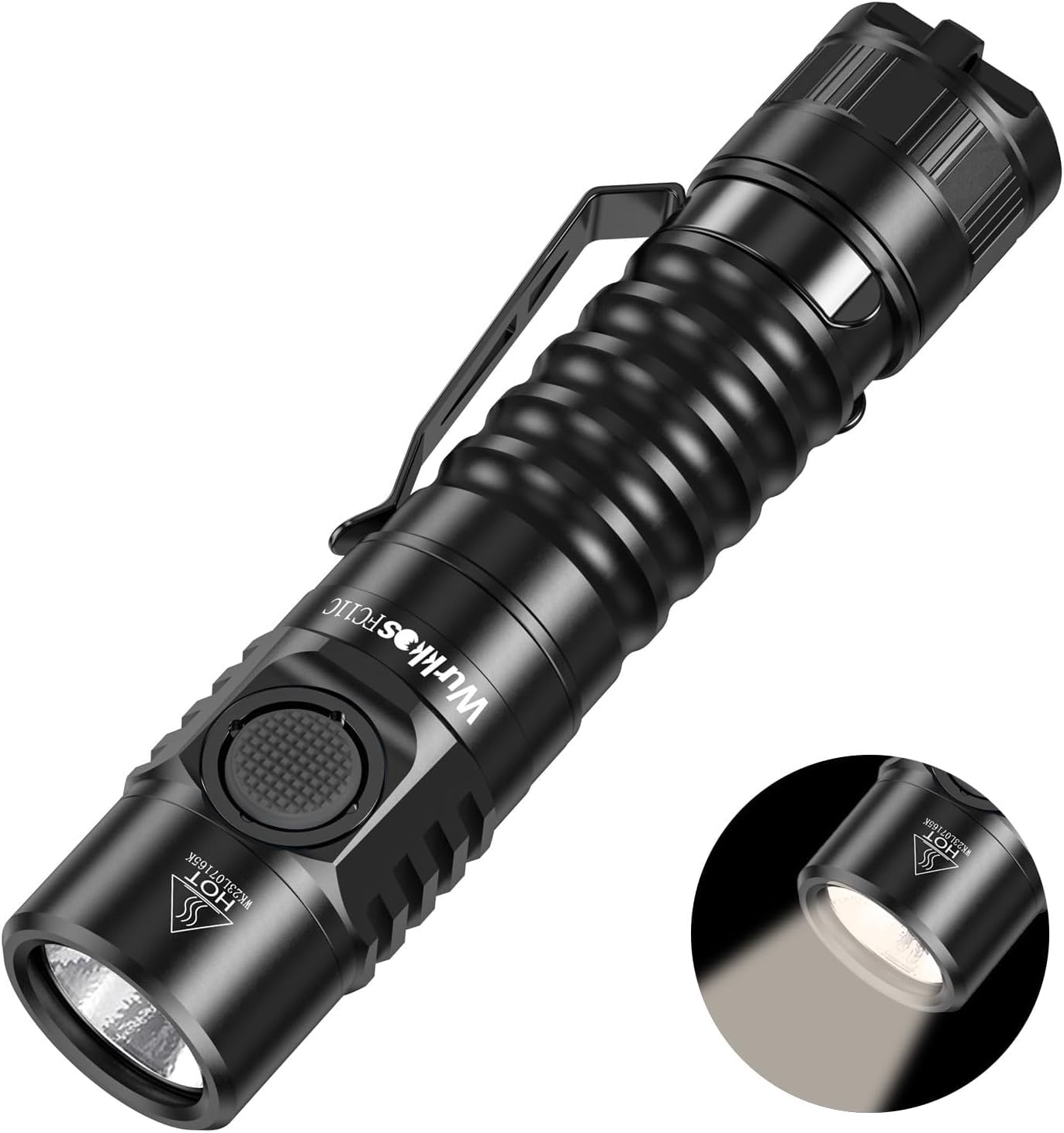 Wurkkos FC11C EDC Flashlight 1200 High Lumen, 90 High CRI Led Flashlight Rechargeable, 6 Modes, Magnetic Tail, IP68 Waterproof S