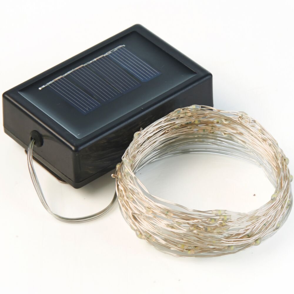 HunnyKome Solar Powered String Lights, 100 LED Copper Wire, Waterproof, 20 ft, Indoor/Outdoor, Model SCO-15F100M-CH